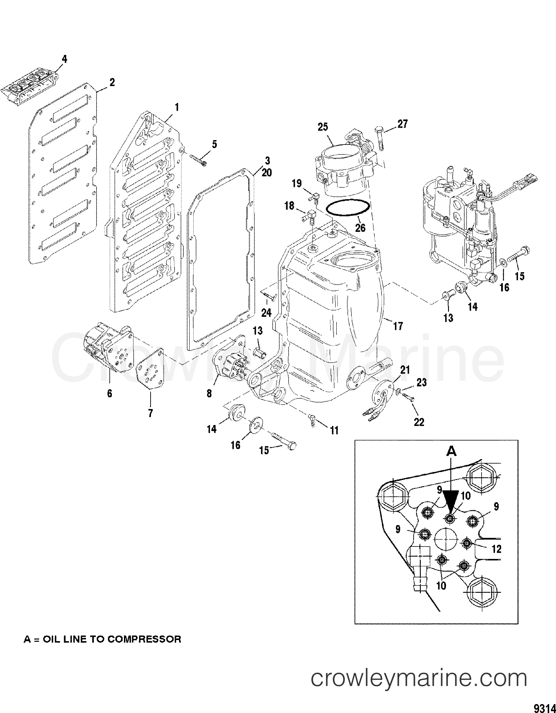 1999 Outboard 135DFI [L] - 7135473HD - AIR HANDLER COMPONENTS