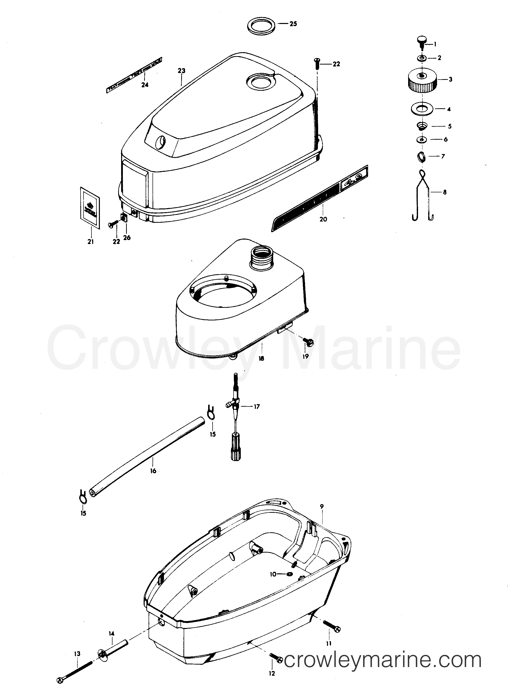 1975 Outboard 4.9 - 44HD - ENGINE COVER