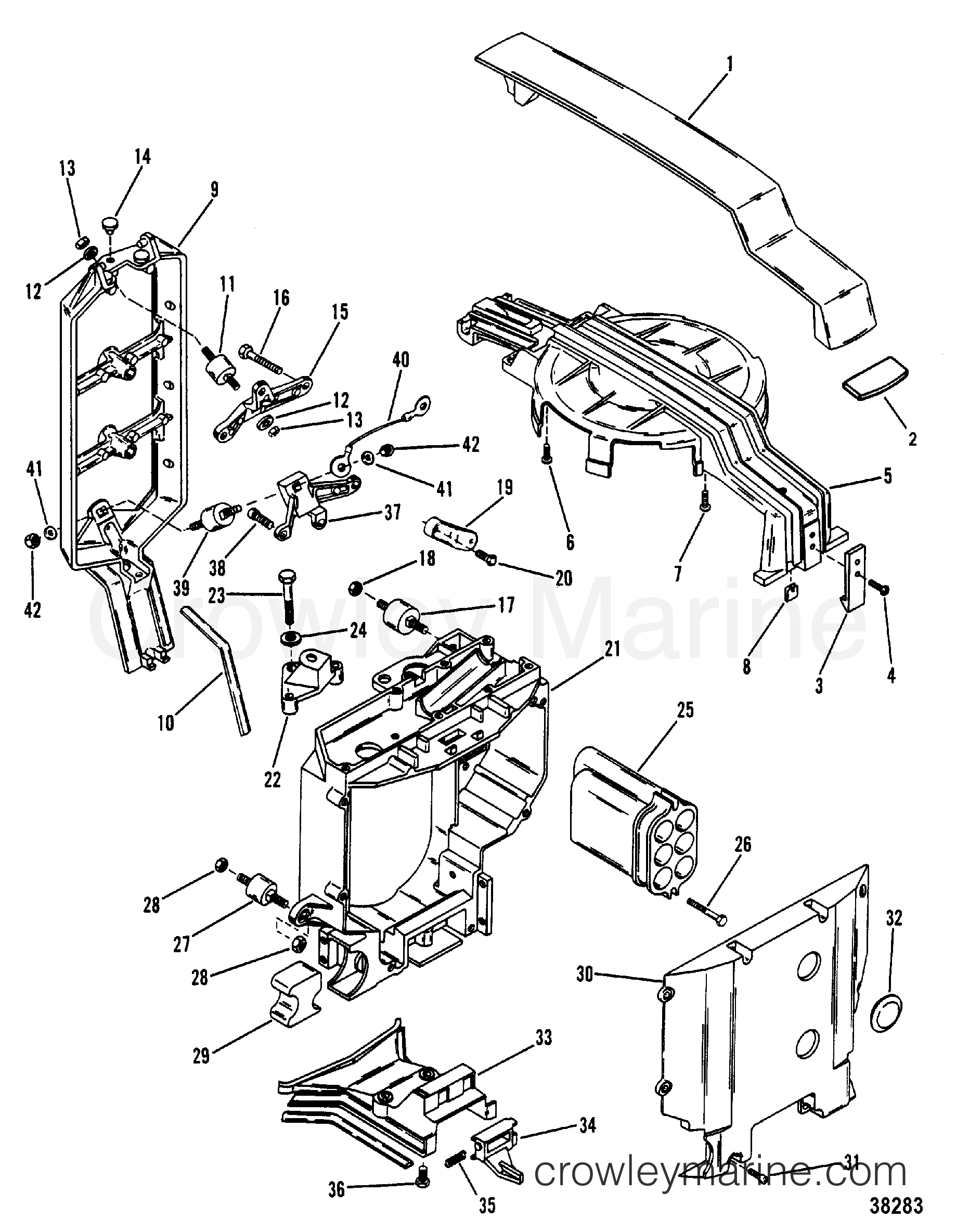 1984 Outboard 60 [ELPT] - 7060624 - COWL SUPPORT BRACKETS