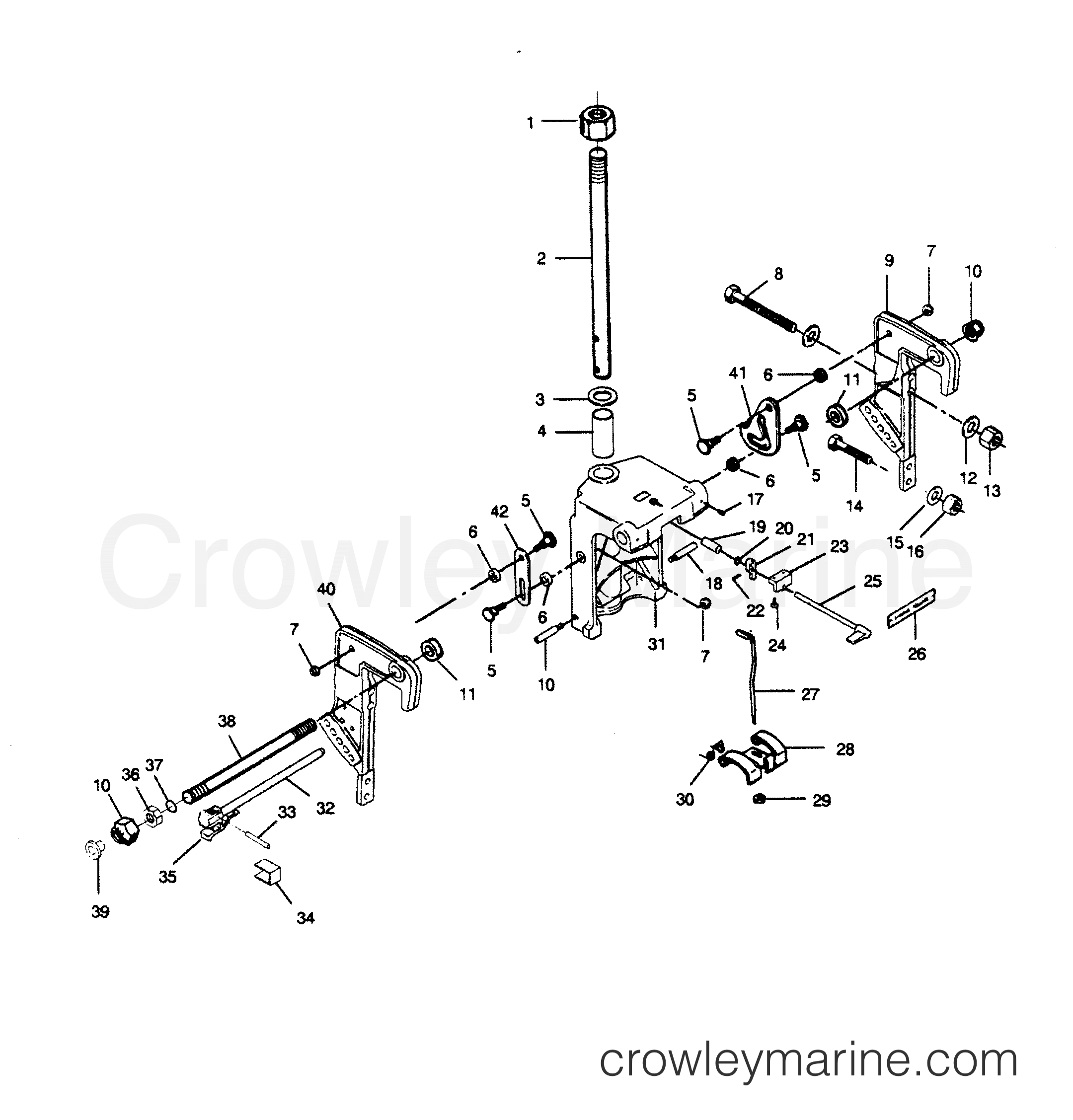 1990 Outboard 50 - 507A90D [Force] - SWIVEL BRACKET AND STERN BRACKETS