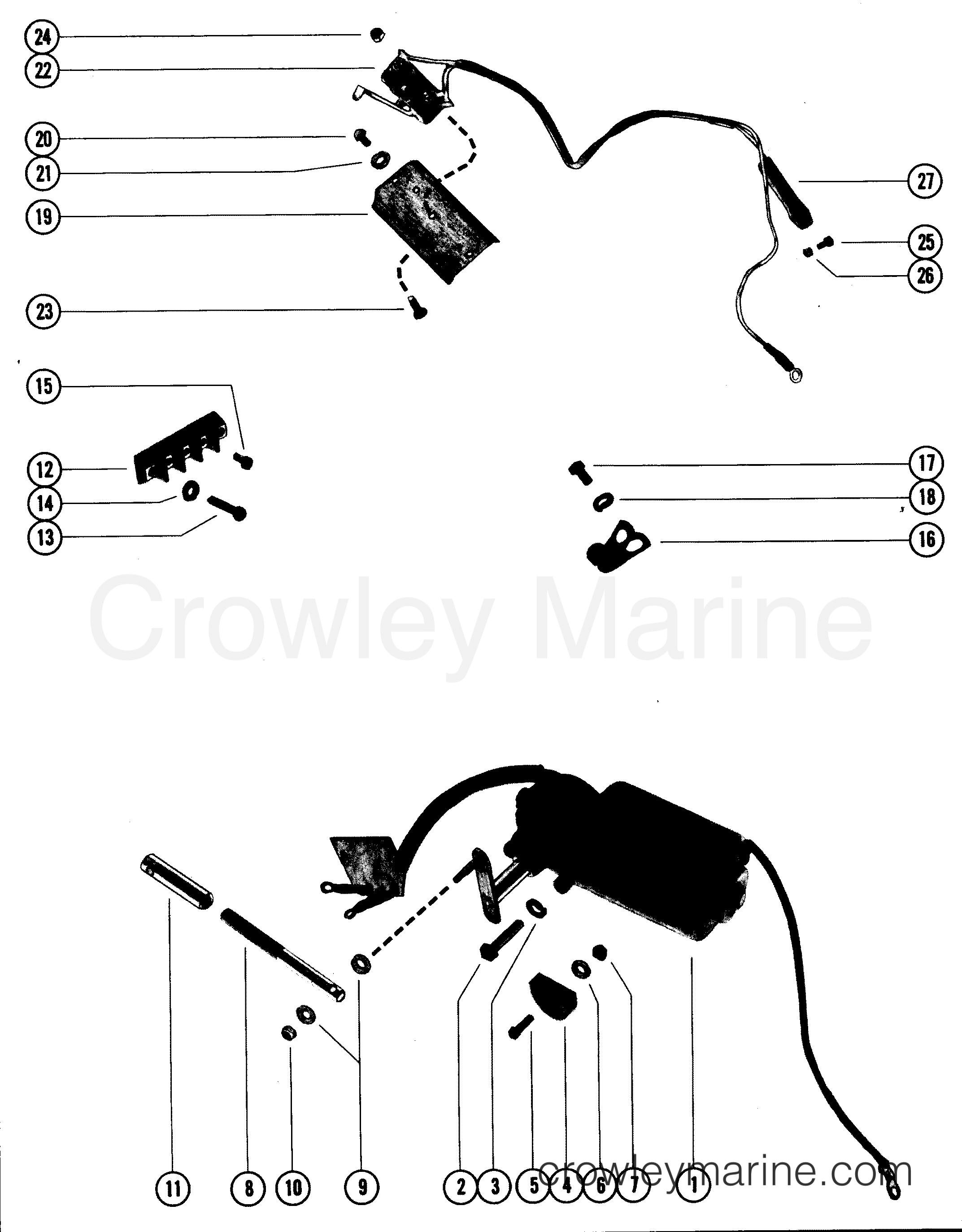 Various Years Rigging Power Steering/Tiller Handles/ Shift Kits - MC POWER SHIFT (1985 AND BELOW) - ELECTRIC SHIFT ASSEMBLY, COMPLETE