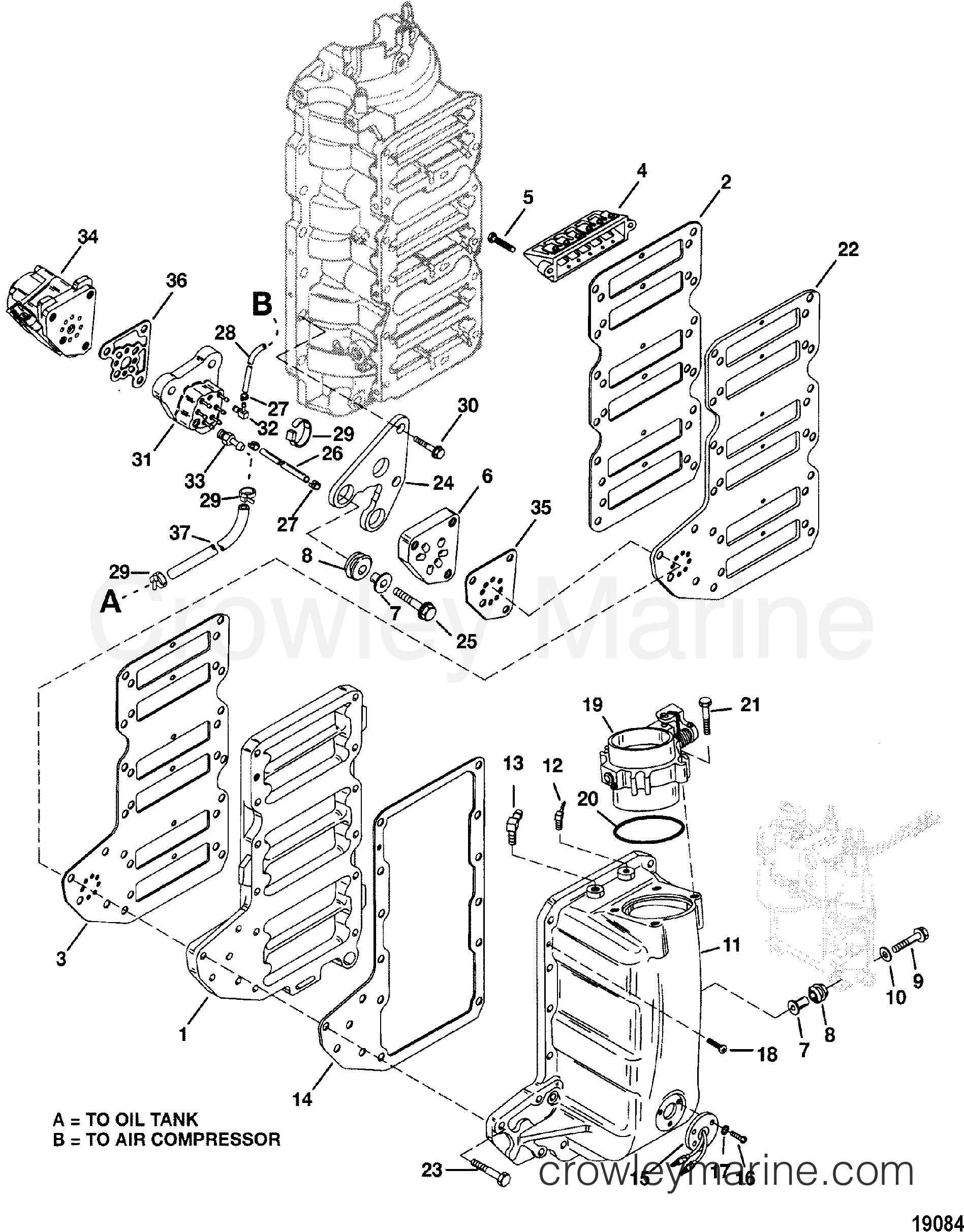 1999 Outboard 200DFI [CXXL] - 7200494HD - AIR HANDLER COMPONENTS