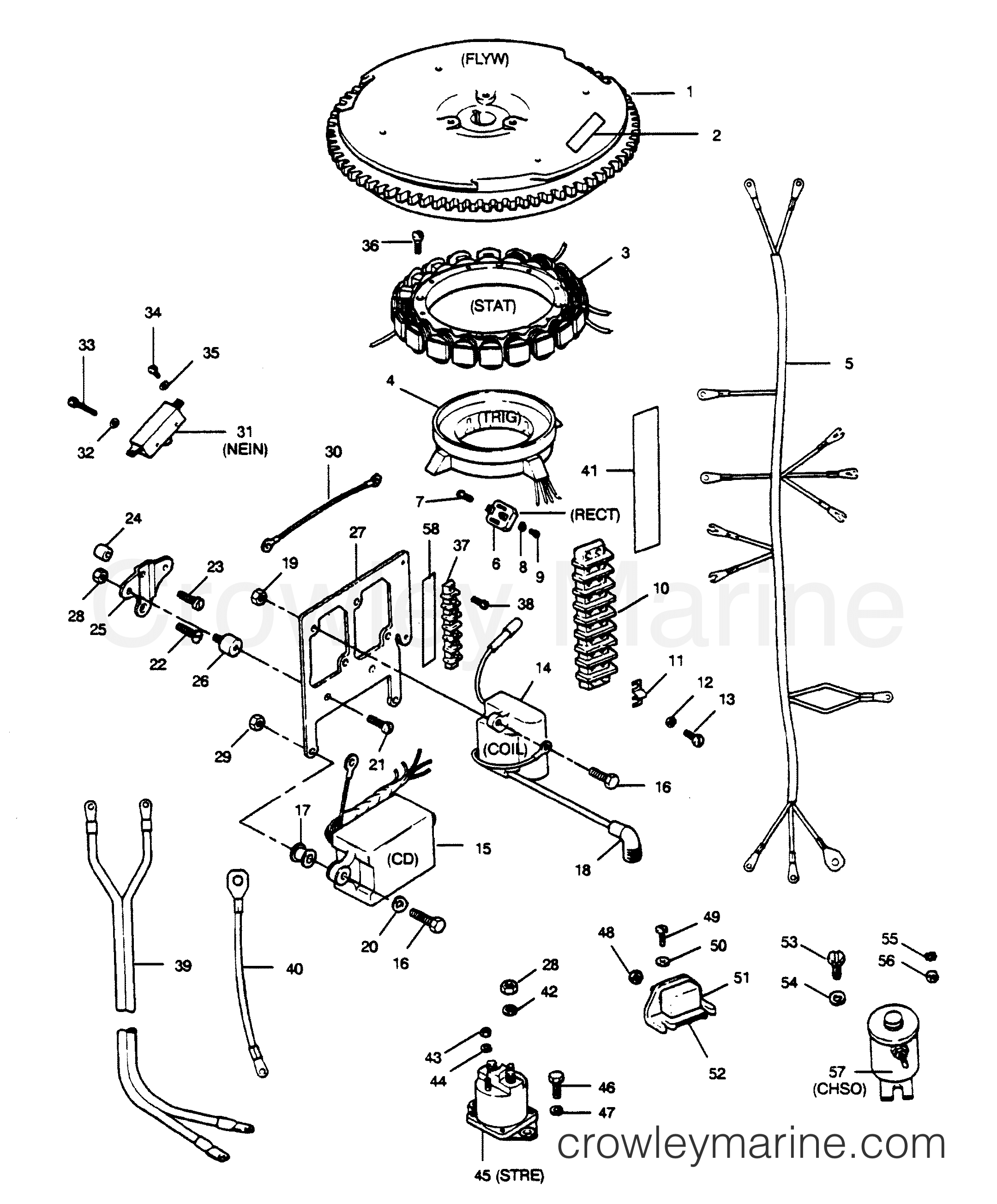 1990 Outboard 50 - 507A90C [Force] - ELECTRICAL COMPONENTS