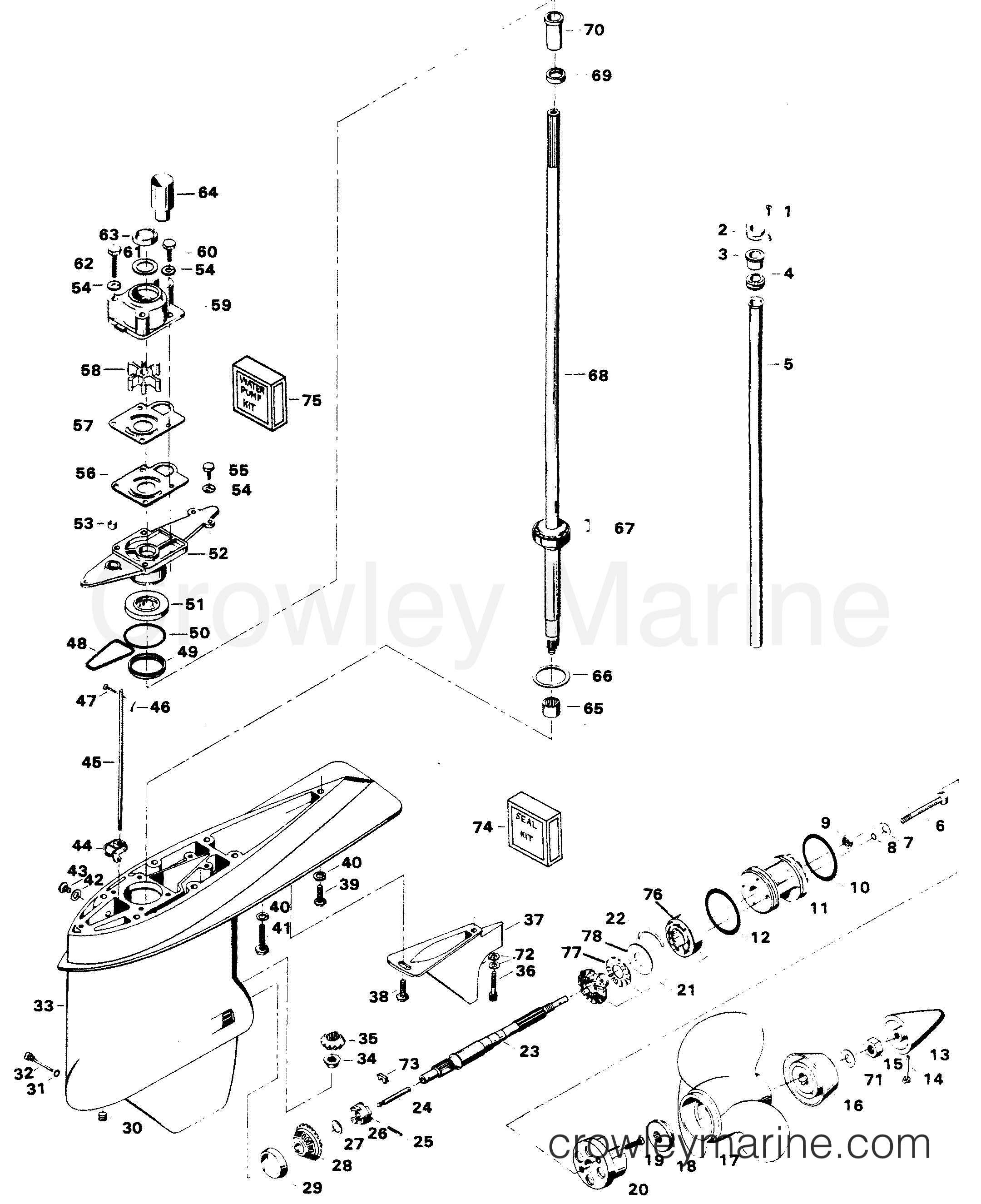1982 Force Outboard 140 - H1408H82D - GEAR HOUSING