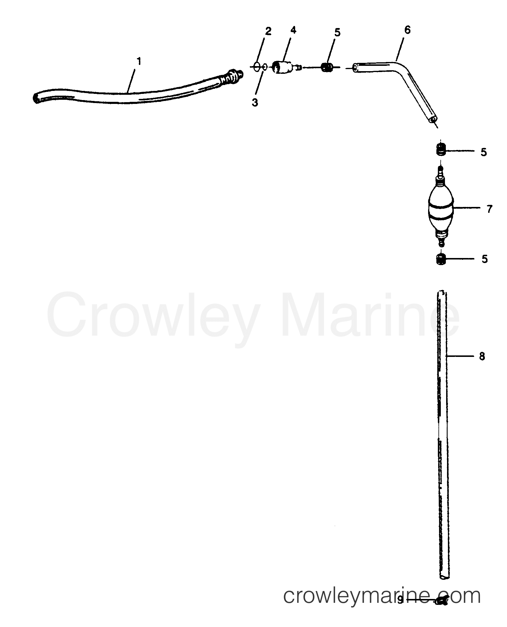 1989 Outboard 85 - H0856A89E [E] - FUEL LINE