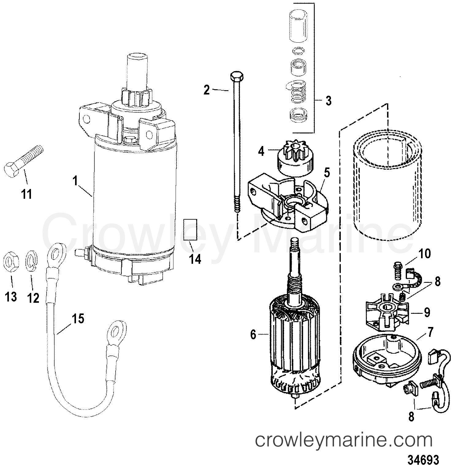 1999 Outboard 50 [ELPT/BF 4] - 7F50452HD - STARTER MOTOR