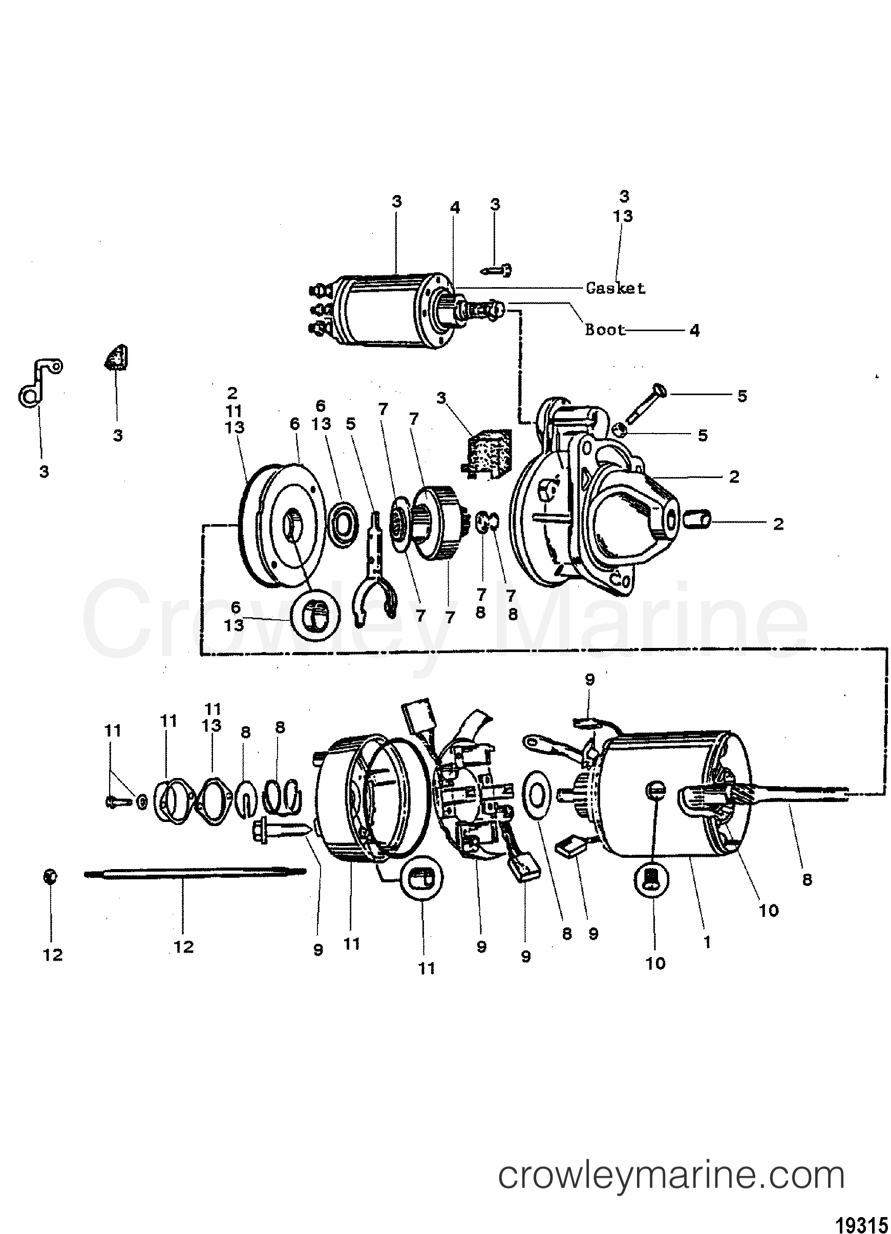 1998 Inboard Engine 350 MAG [MPI] - 3442174LS - STARTER MOTOR