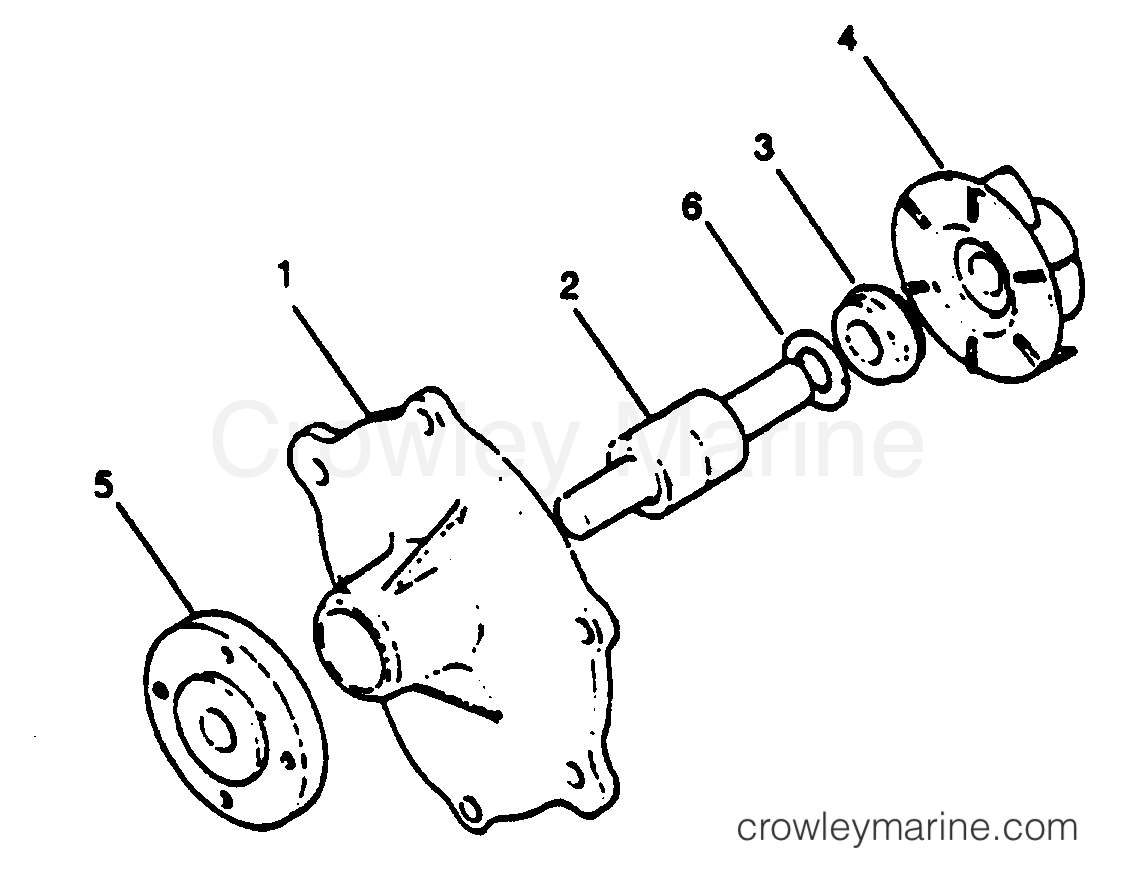 1990 Inboard Engine 3.9LD [STARBOARD] - 33922B9CS - COOLANT PUMP