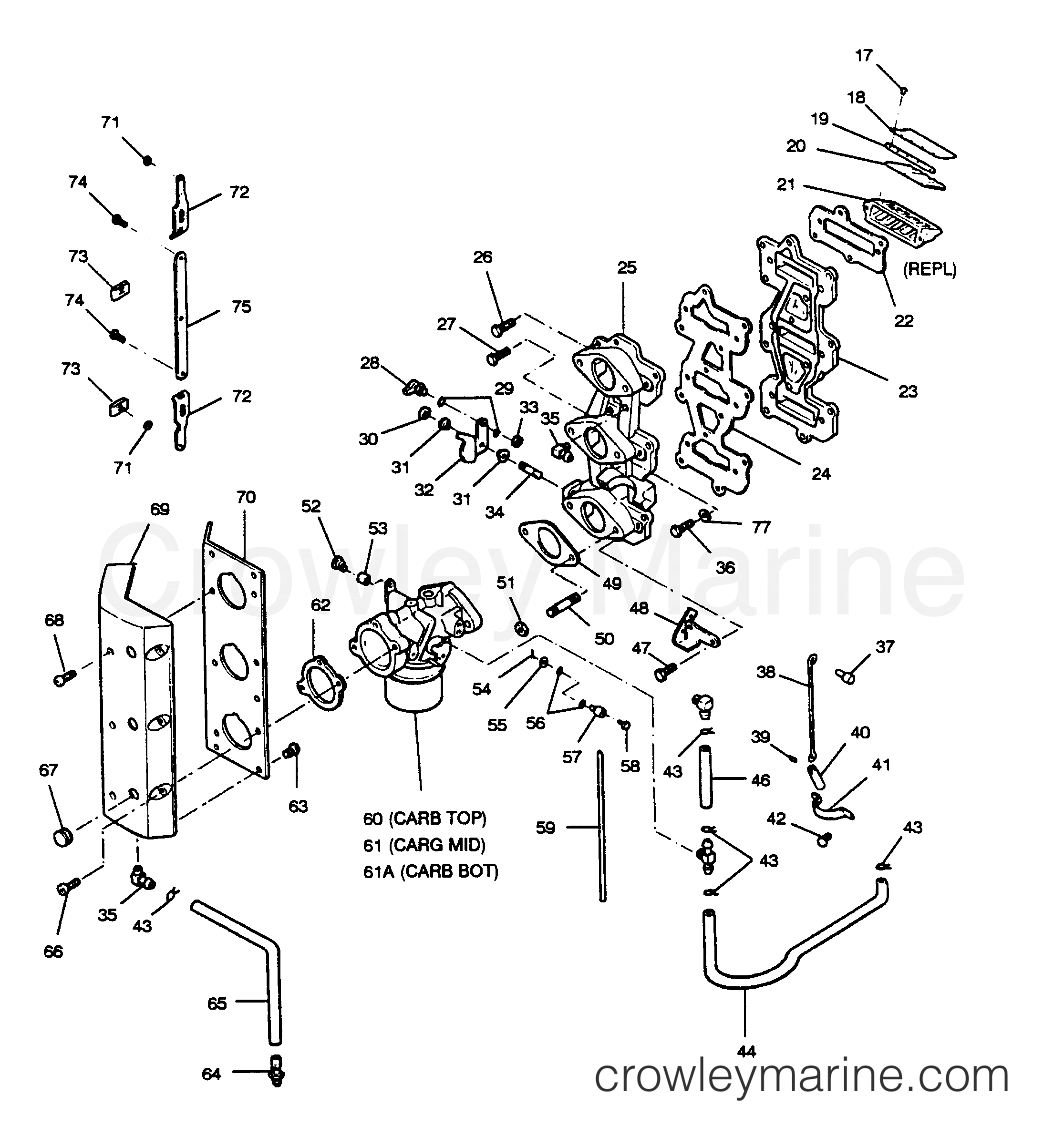 1989 Outboard 85 - 853K9C [Force] - ADAPTER AND REED PLATE