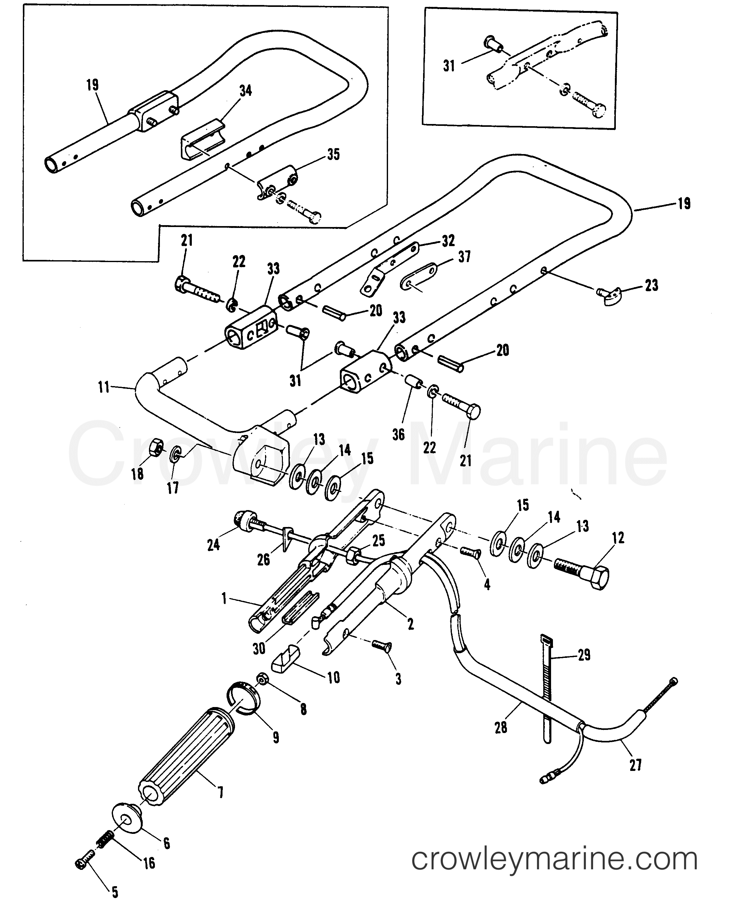 Serial Range Outboard 3.5 - 642-23740 AND BELOW [M] - STEERING HANDLE