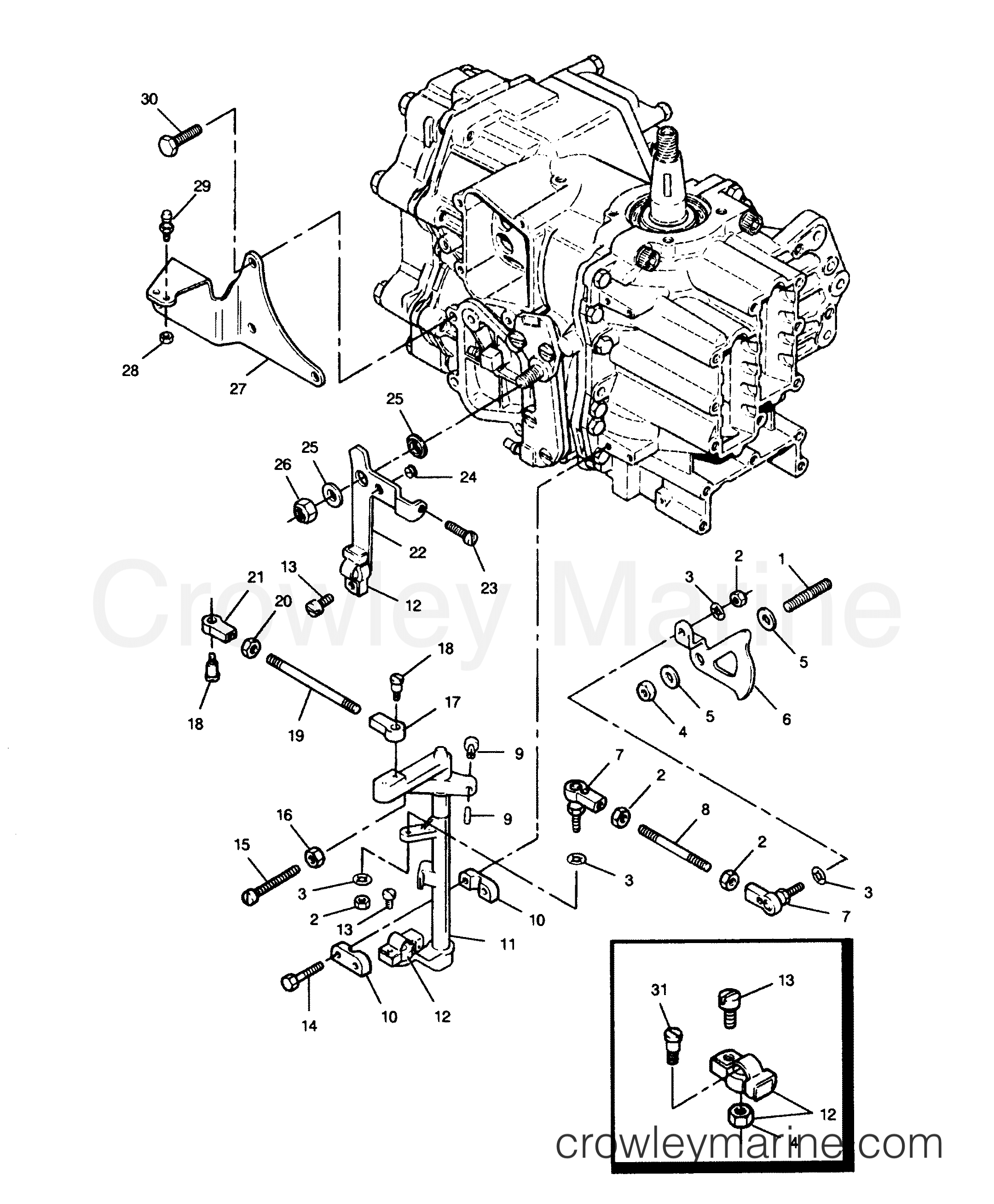 1991 Outboard 50 - 507A91A [Force] - SHIFT AND THROTTLE LINKAGE