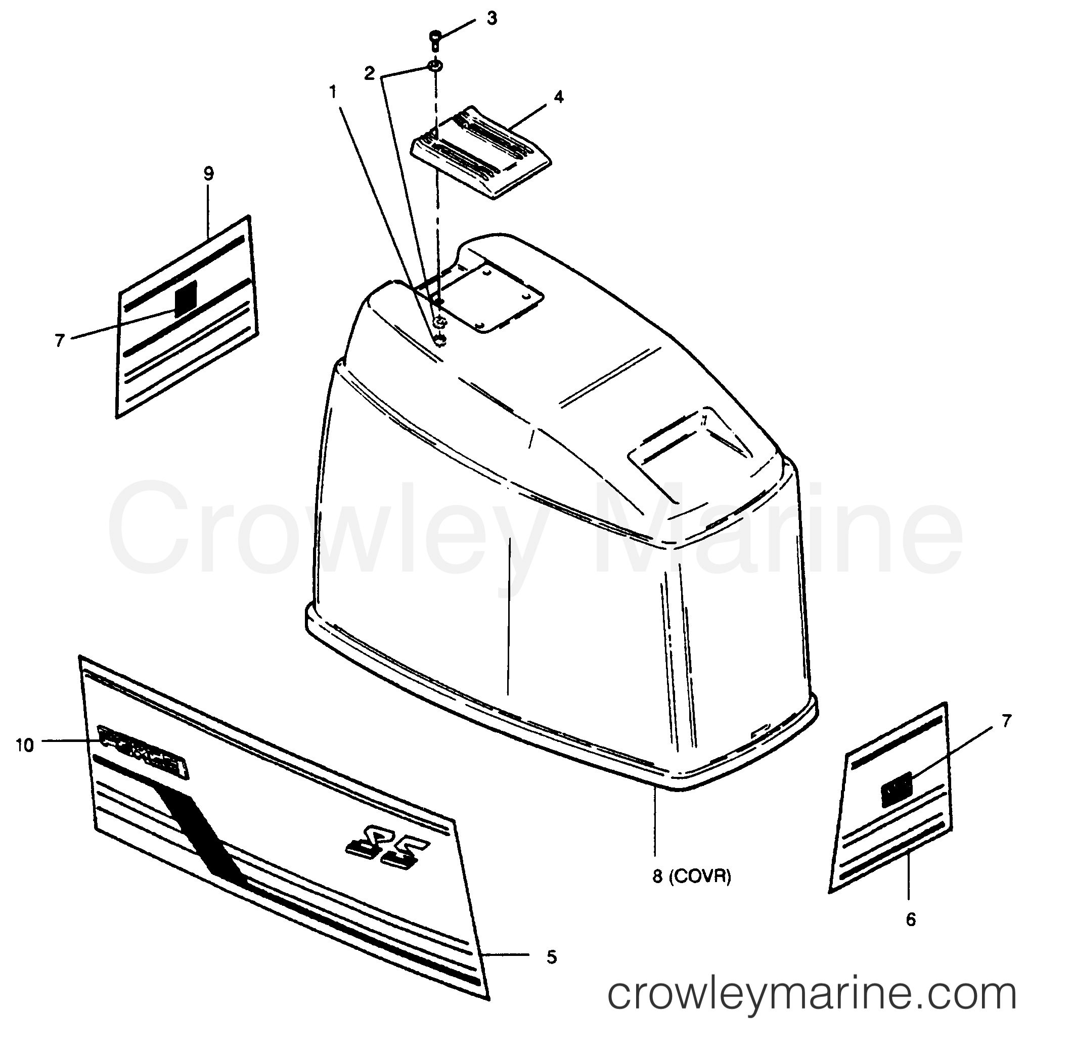 1989 Outboard 85 - 856A9G [Force] - ENGINE COVER BAYLINER MODELS