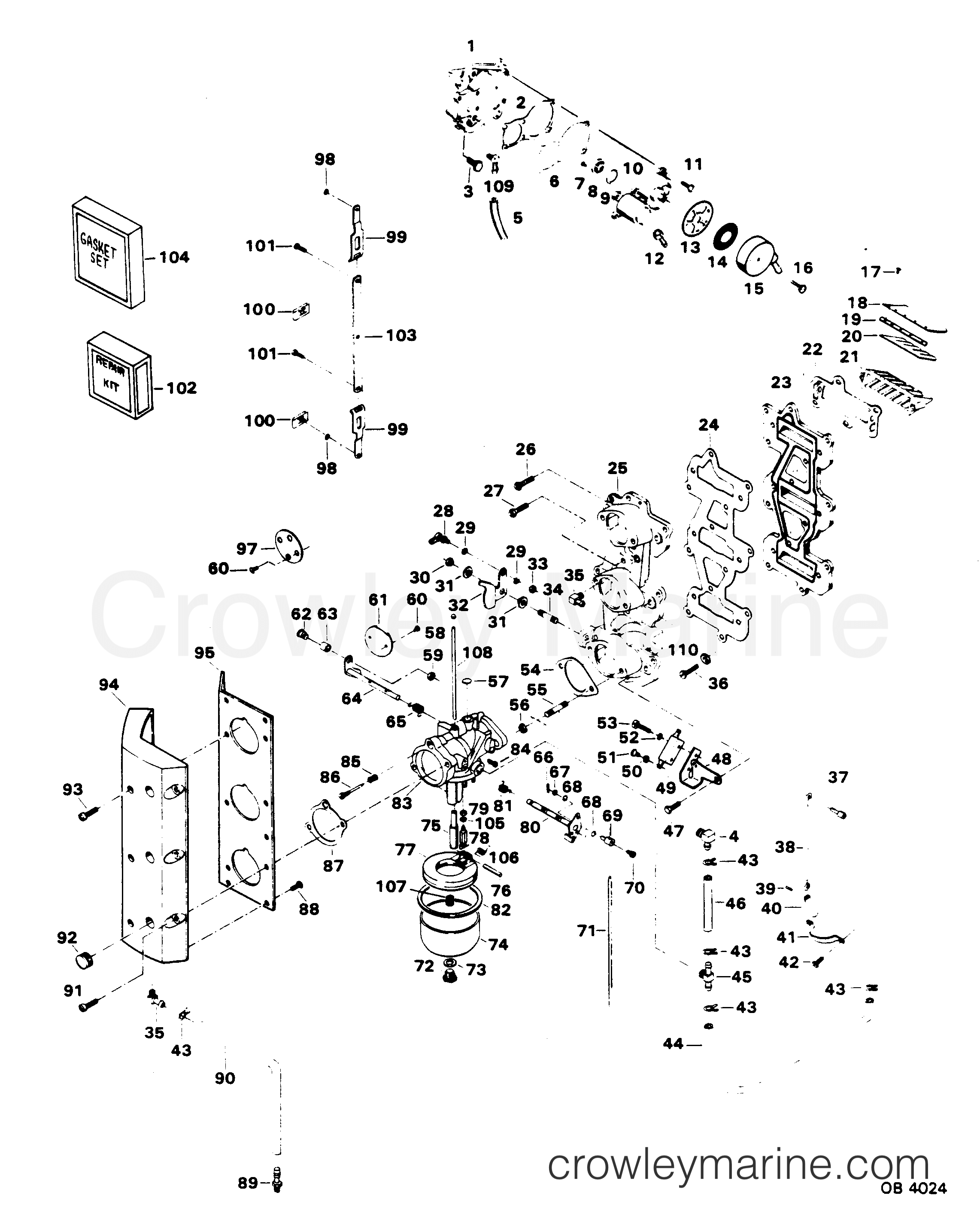 1984 Outboard 85 - 856F4A [Force] - CARBURETOR