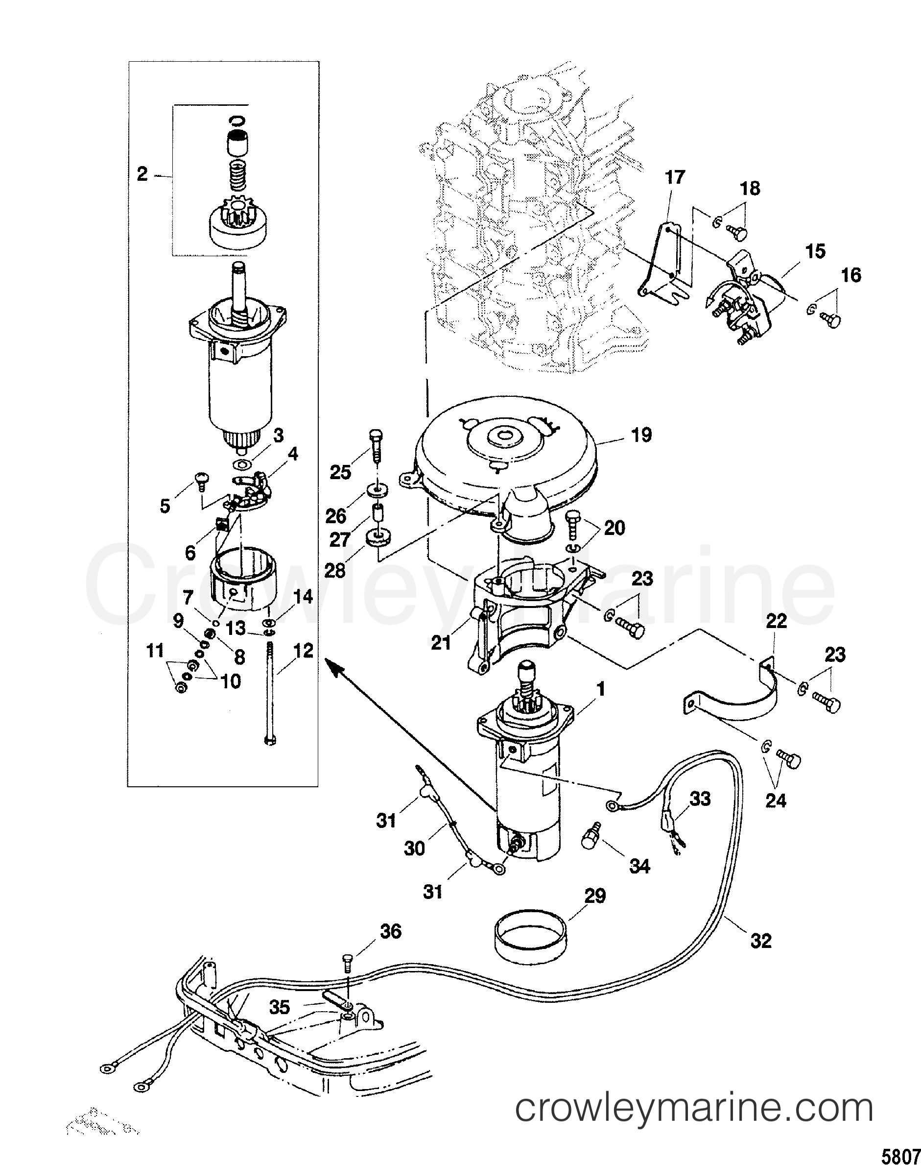 2003 Outboard 40 [ELO] - 7040312ML - STARTER MOTOR