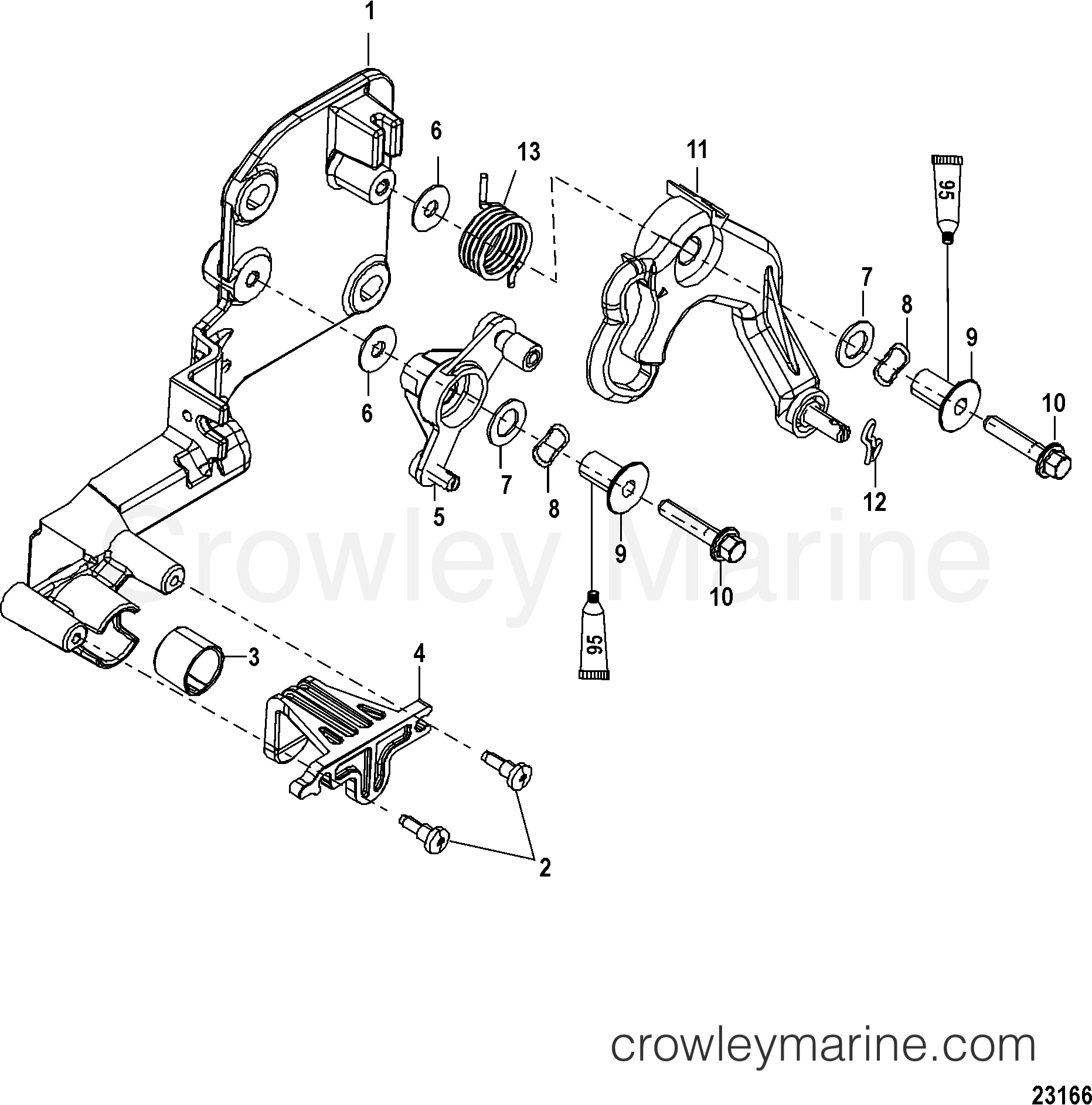 2006 Outboard 90EFI [EXLHPT 4] - 1F9042TEX - THROTTLE BRACKET ASSEMBLY