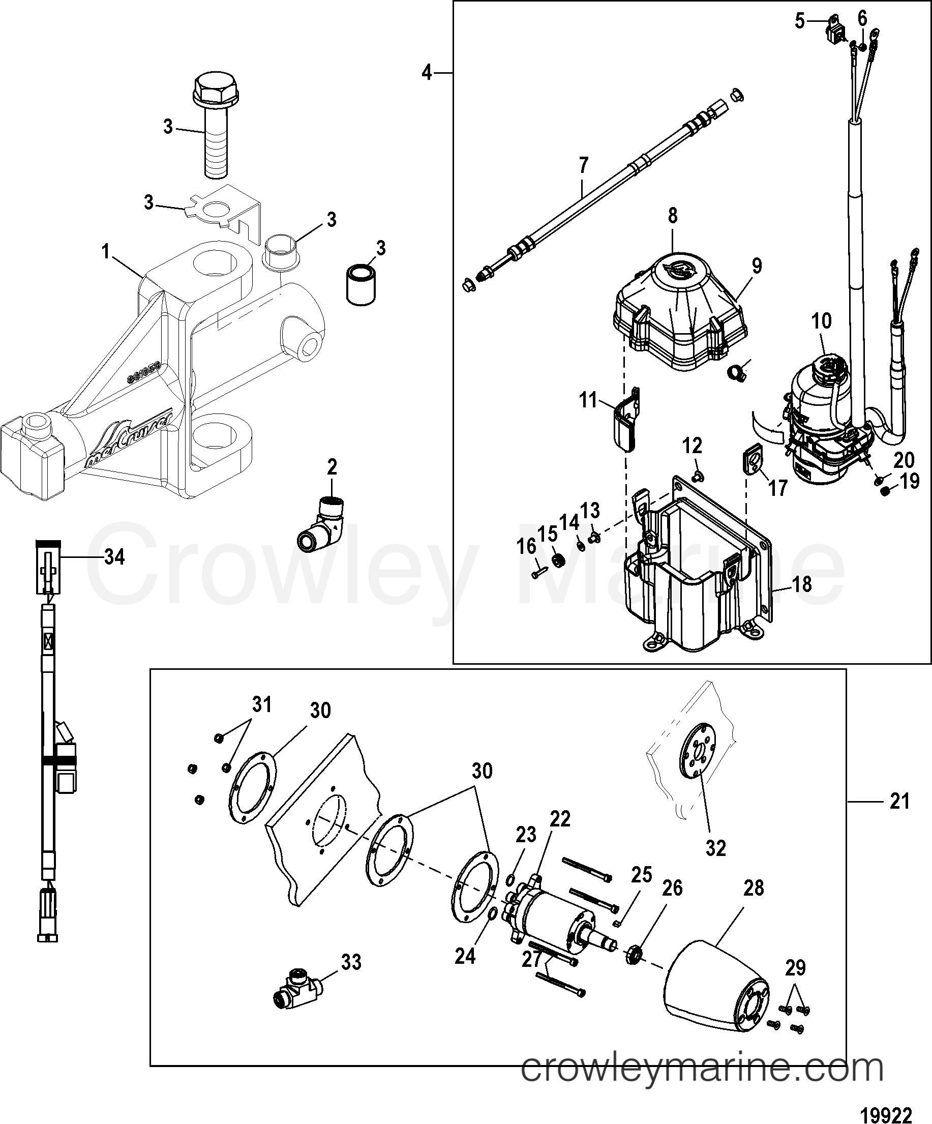 ELECTROHYDRAULIC POWER STEERING KIT 1998 Stern Drive BRAVO [MAG TRAN