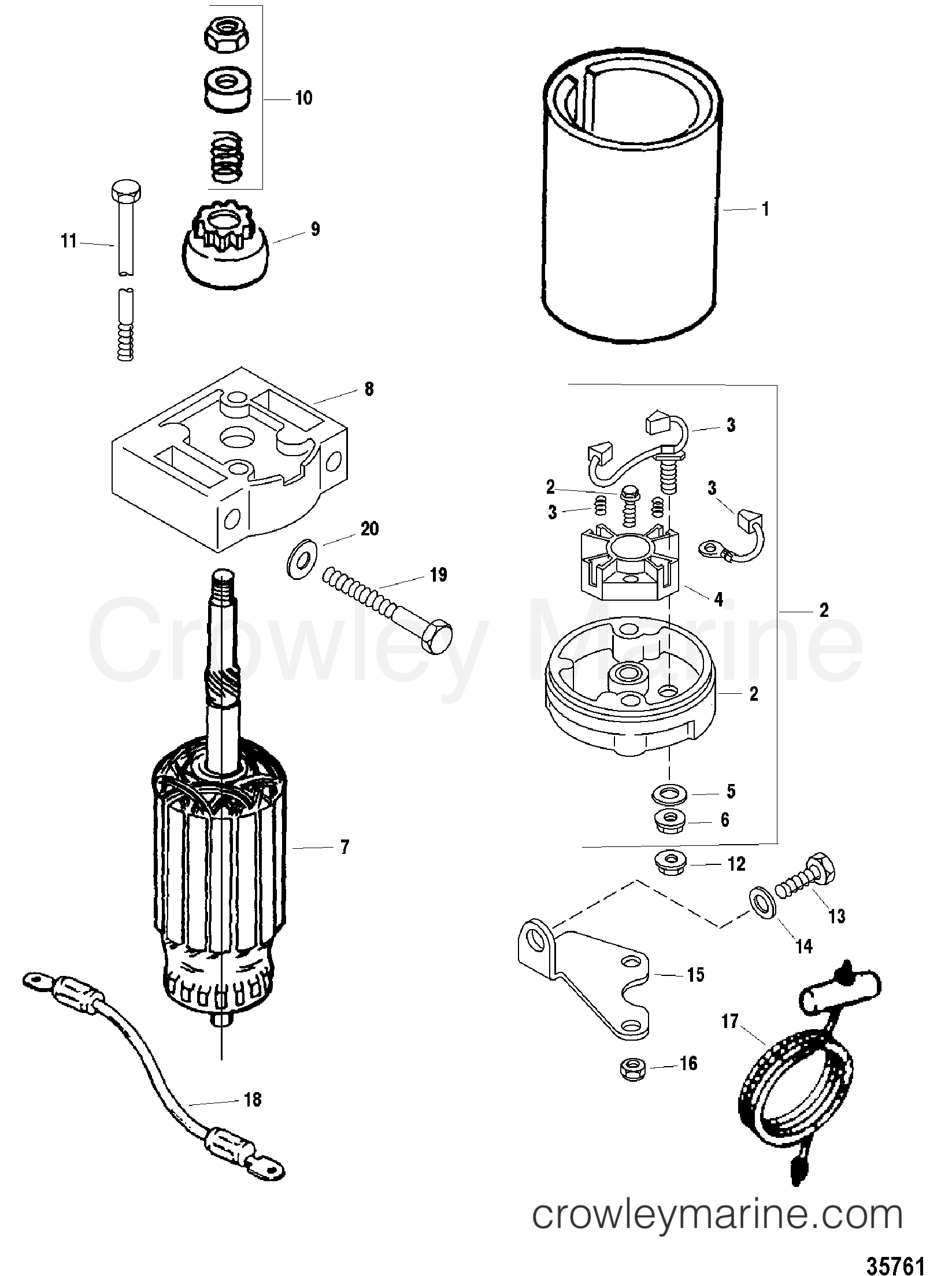 1998 Outboard 40 - H040312UT [EL] - STARTER ASSEMBLY