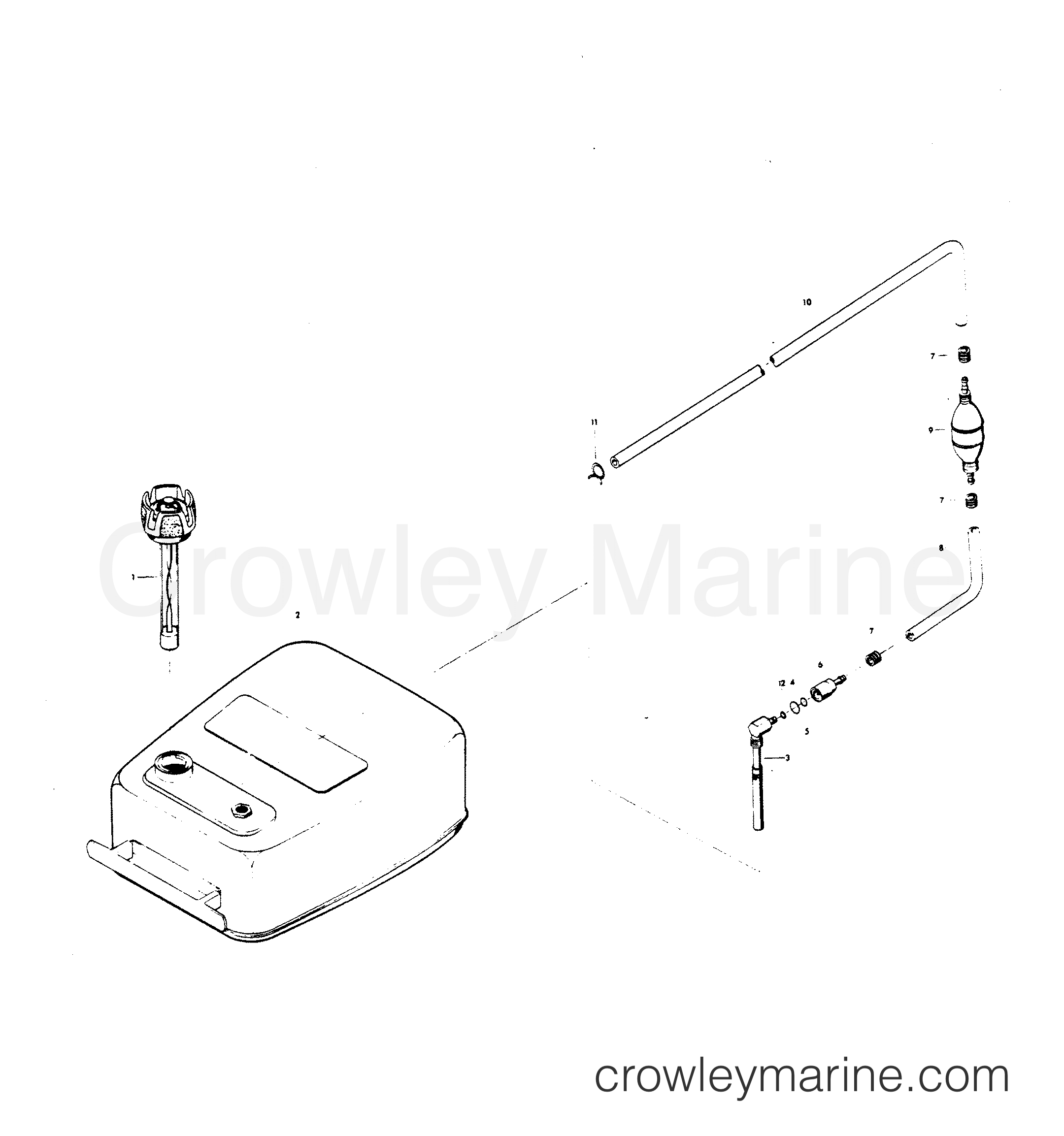 1982 Outboard 115 - H1158B82E - FUEL TANK AND LINE