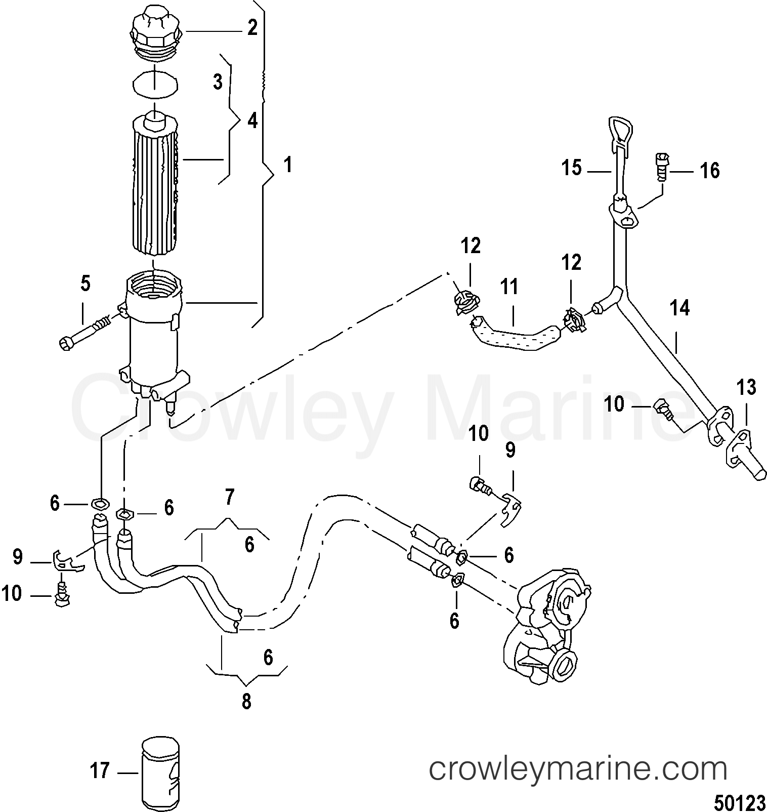 2012 Inboard Engine 2.5L TDI - 3D250010D - OIL FILTER AND BRACKET