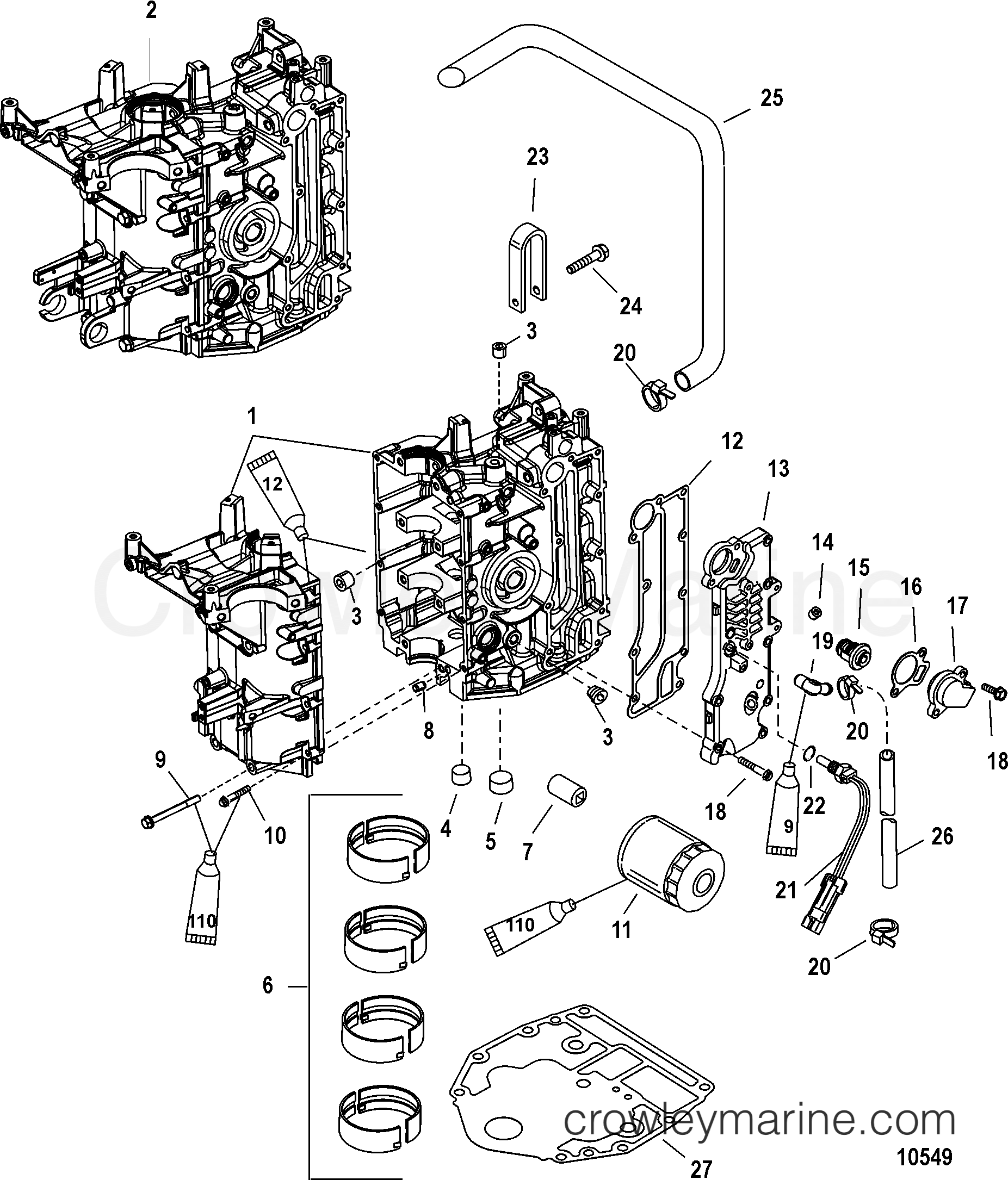 2003 Outboard 30EFI [ELPT 4] - 7A30412MB - CYLINDER BLOCK