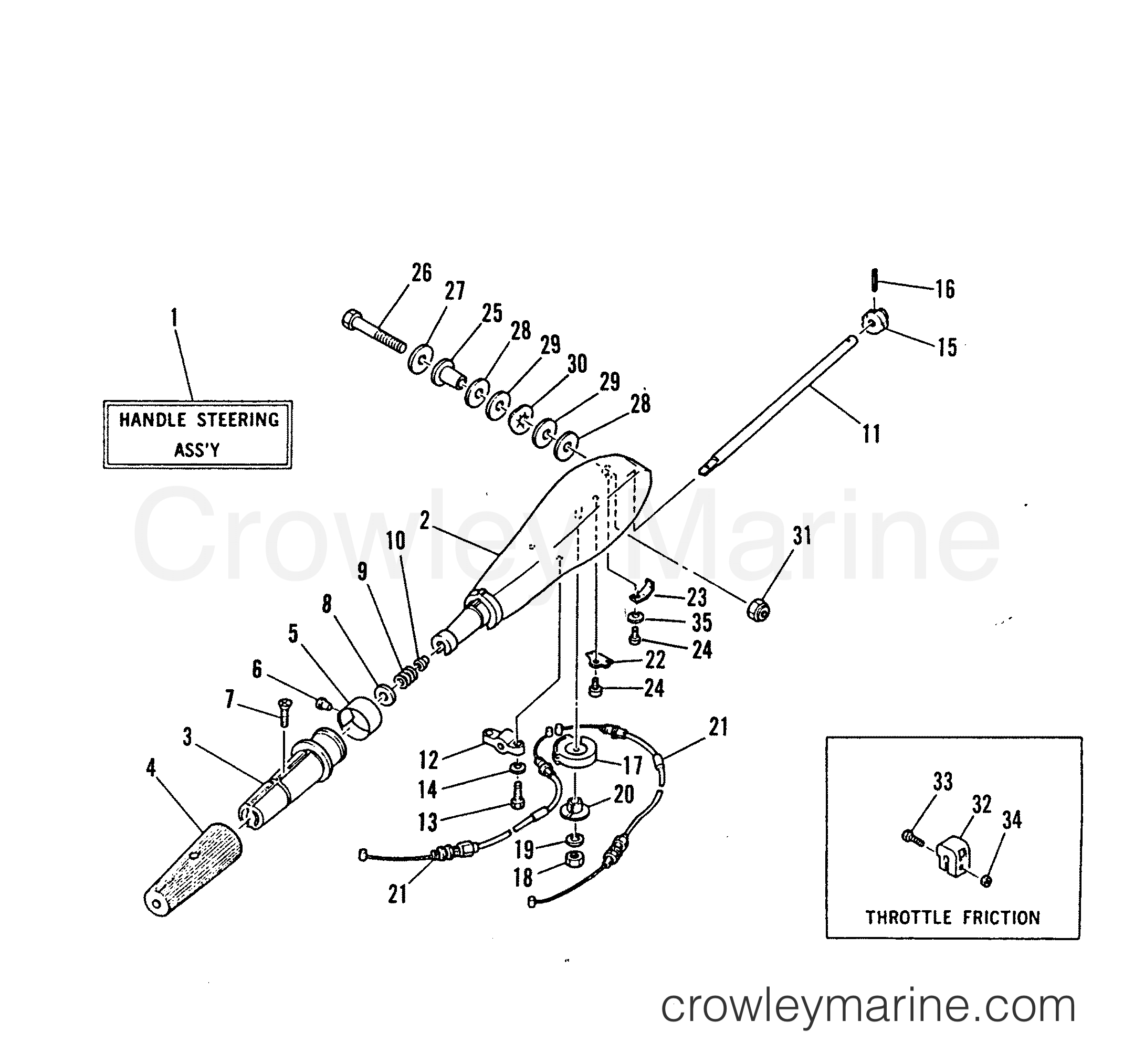 1986 Outboard 40 [ELO] - 7040716 - STEERING HANDLE