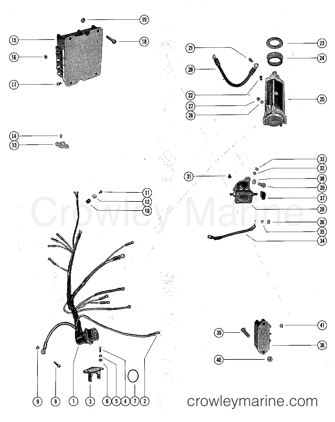Serial Range Mercury Outboard 1400 - 3293234 THRU 3502805 - STARTER MOTOR, STARTER SOLENOID,