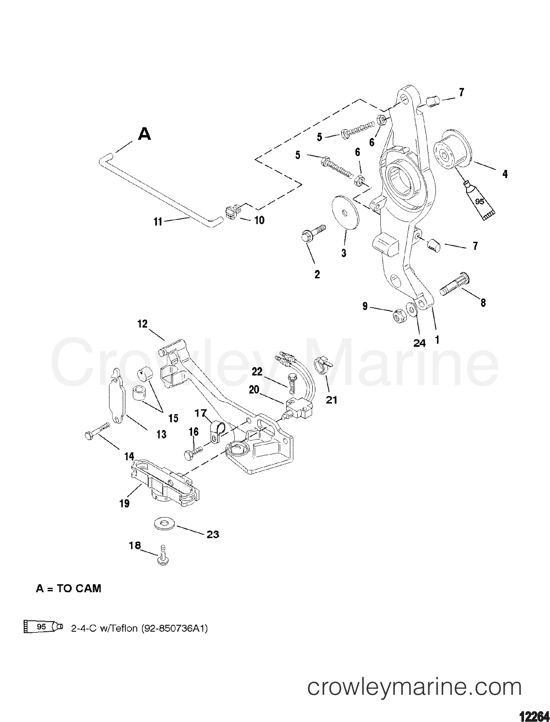 2000 Outboard 225DFI [XL SW] - 7225483JD - THROTTLE LINKAGE