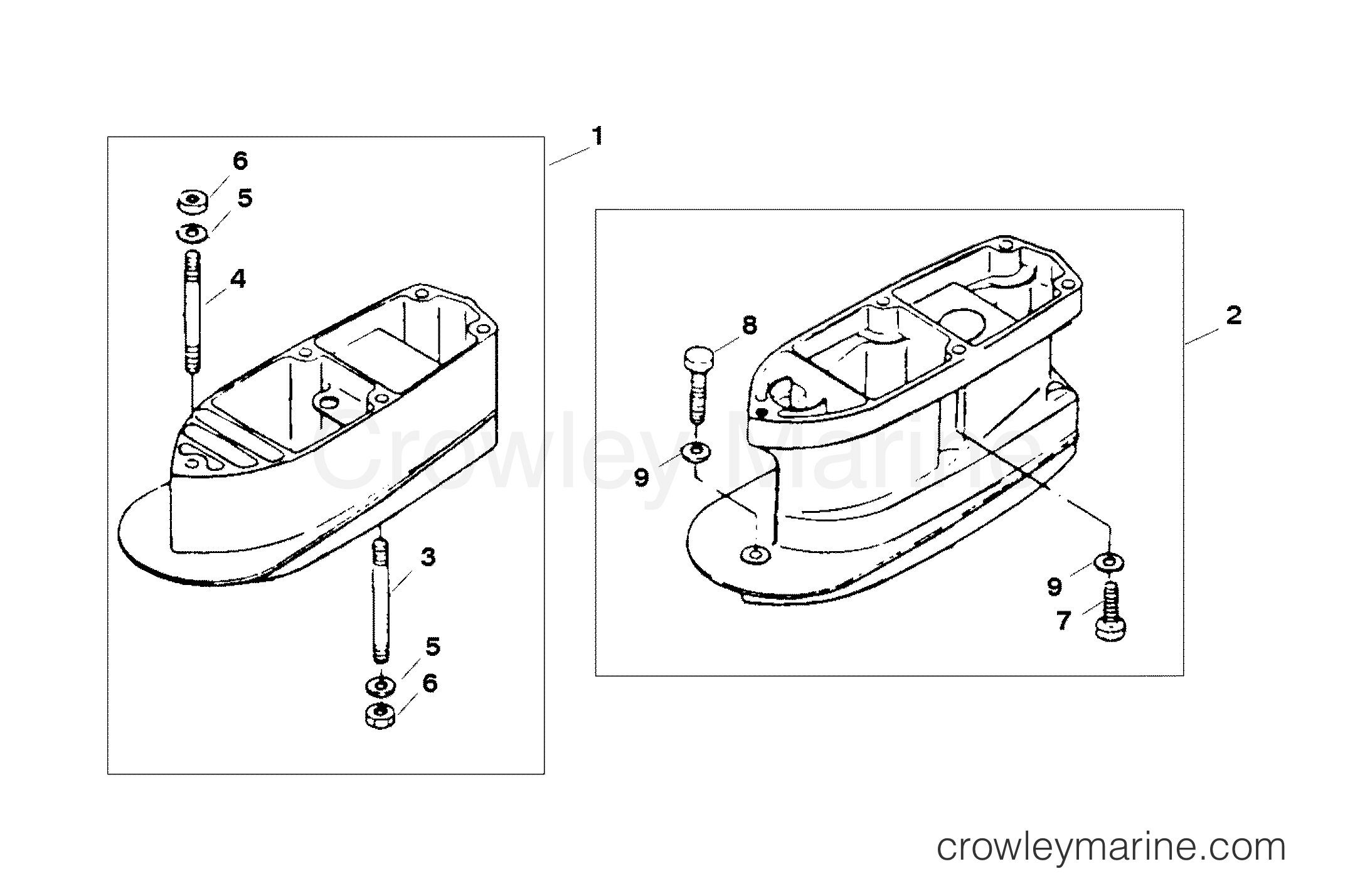 DRIVE SHAFT HOUSING EXTENSION KITS Serial Range Outboard 30 (2 CYL