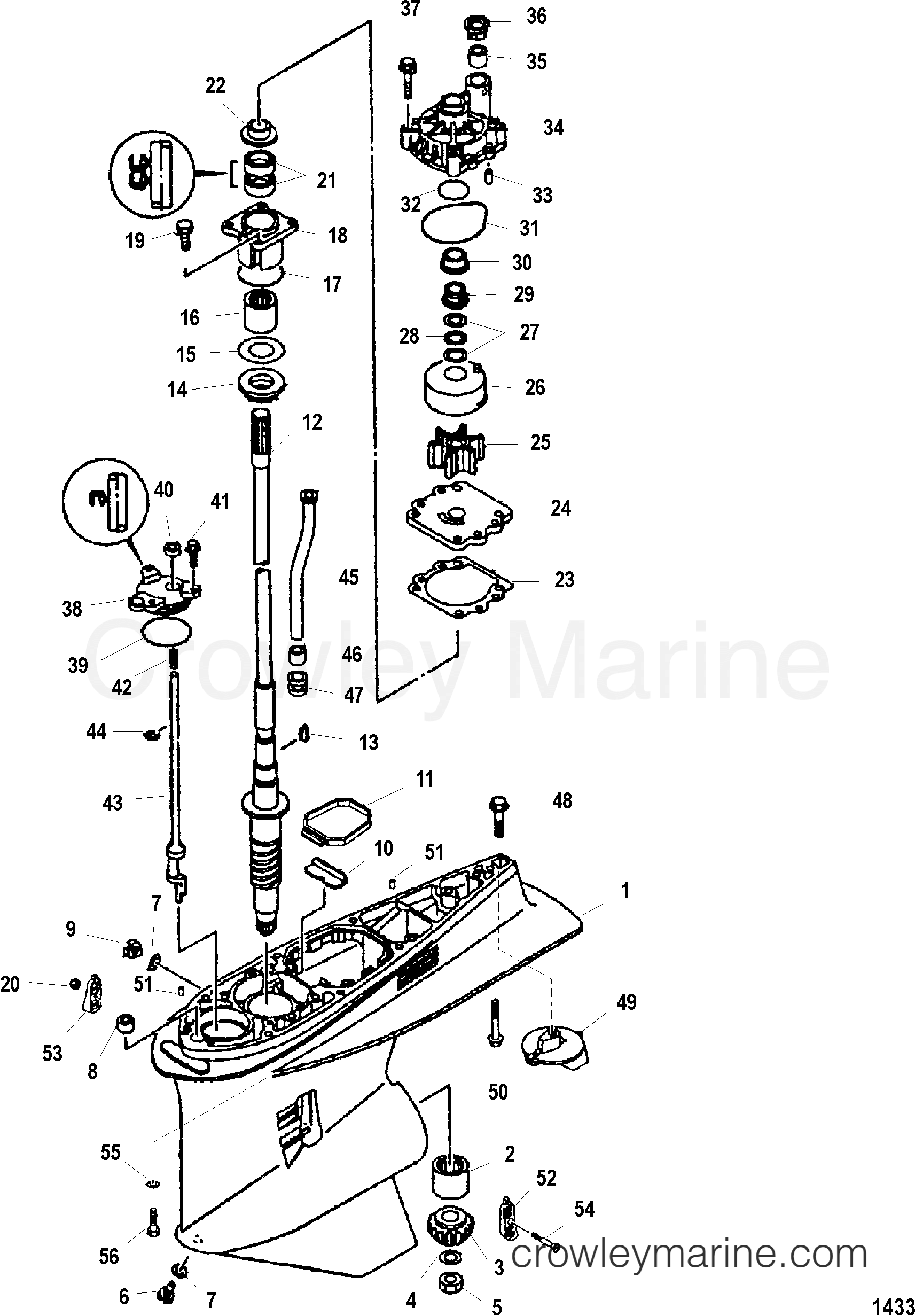 GEAR HOUSING(DRIVESHAFT)(STANDARD/COUNTER ROTATION) - 2003 Outboard ...