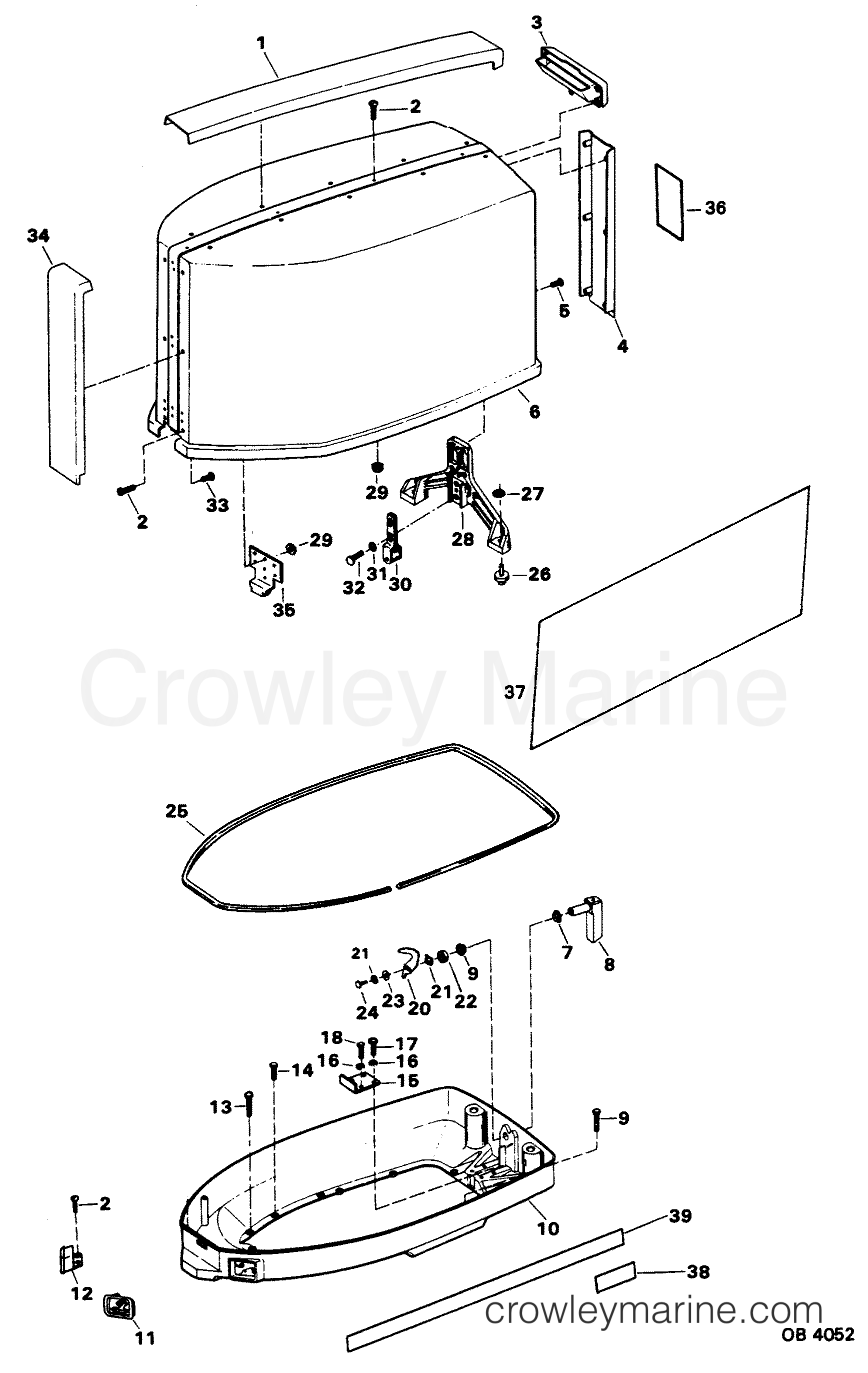 1985 Outboard 85 - 856XC5L [Force] - ENGINE COVER AND SUPPORT PLATE