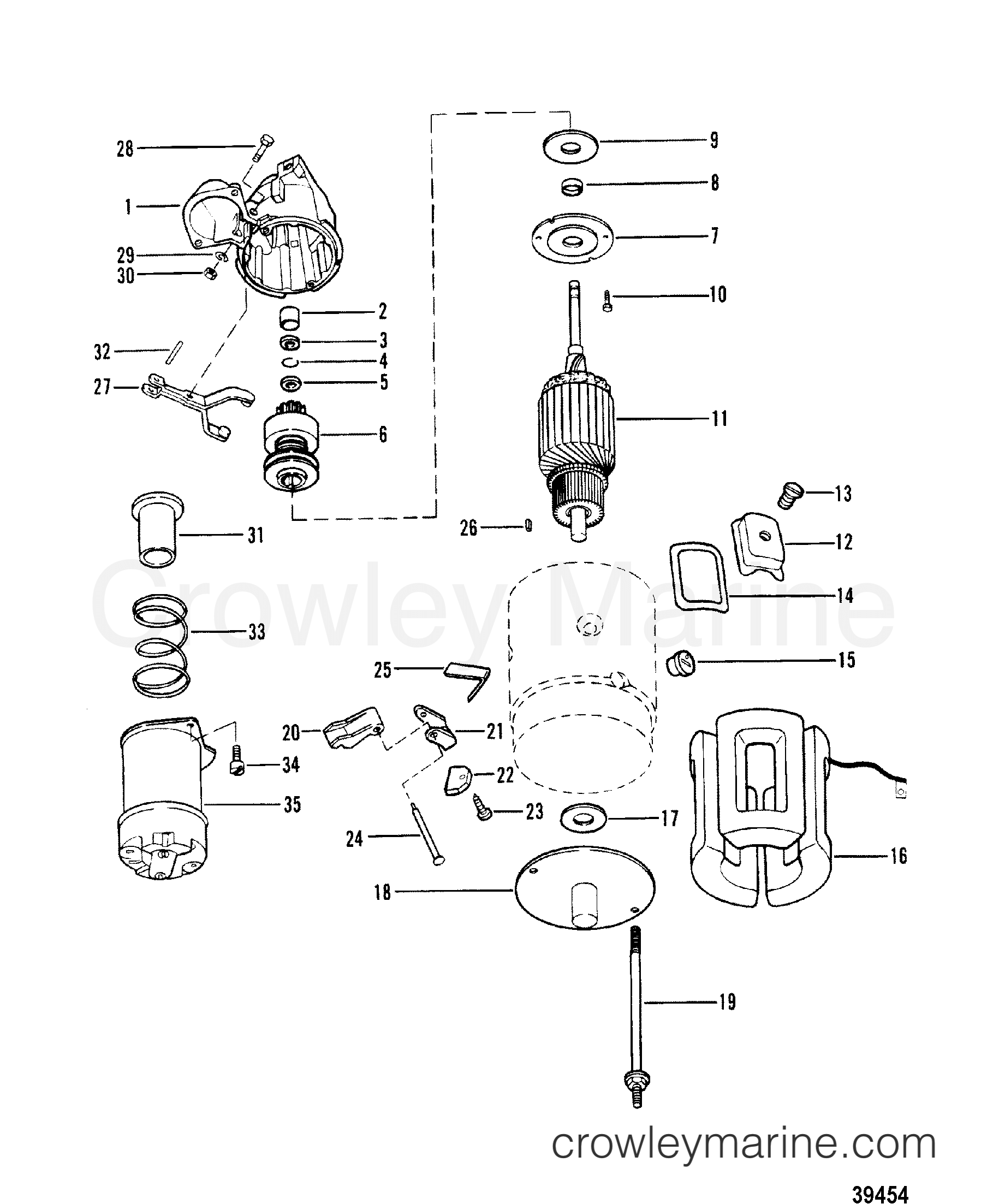 STARTER MOTOR ASSEMBLY 1989 Mercruiser 3.7L [ALPHA] 437B000BS Crowley Marine