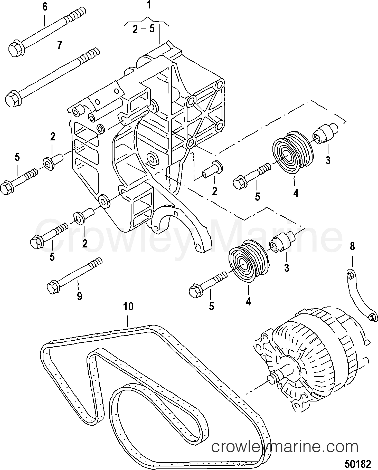 2012 Inboard Engine 3.0L TDI - 3D300005D - ALTERNATOR, CONNECTING AND MOUNTING