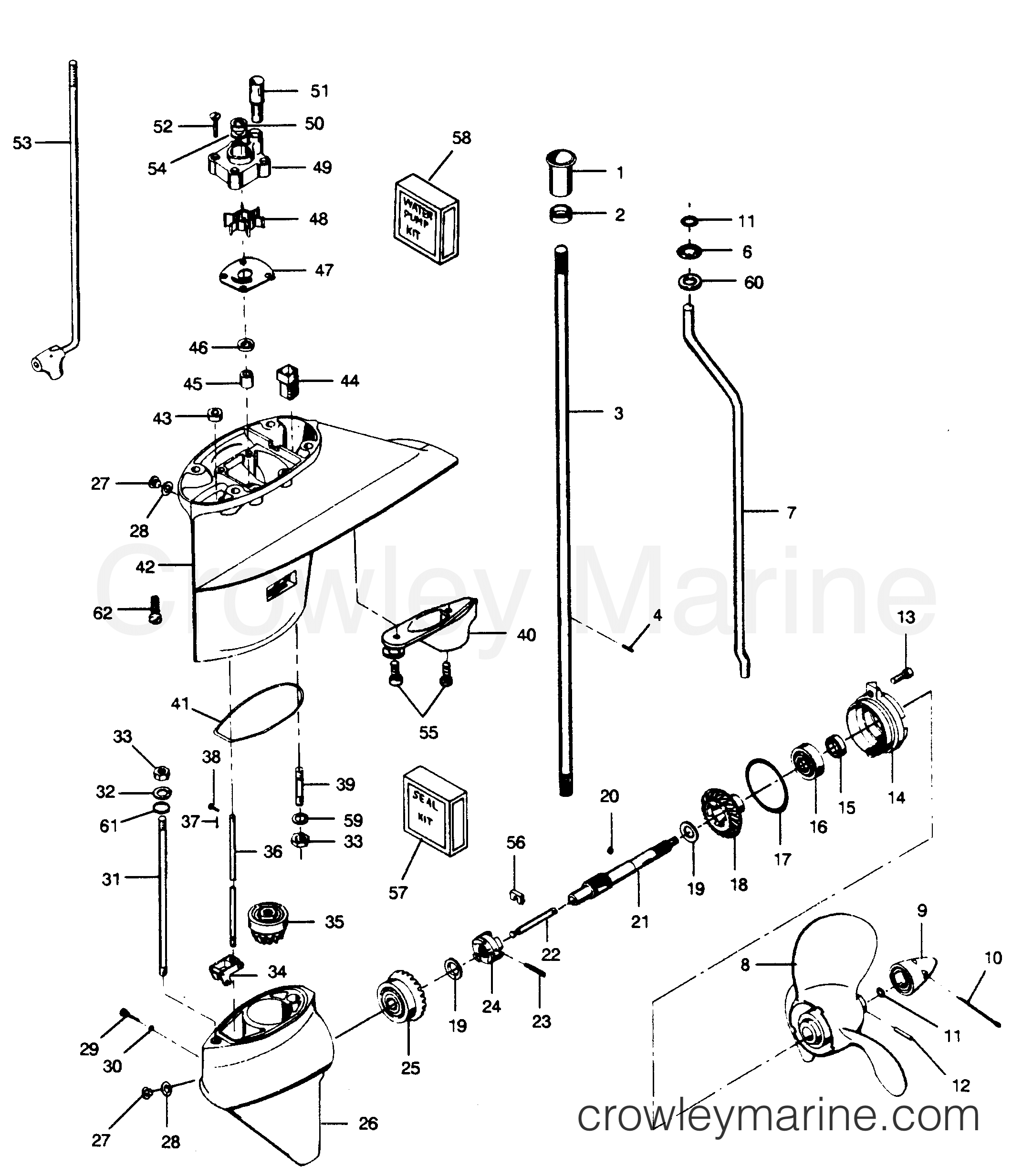 1990 Outboard 50 - 507A90B [Force] - GEAR HOUSING