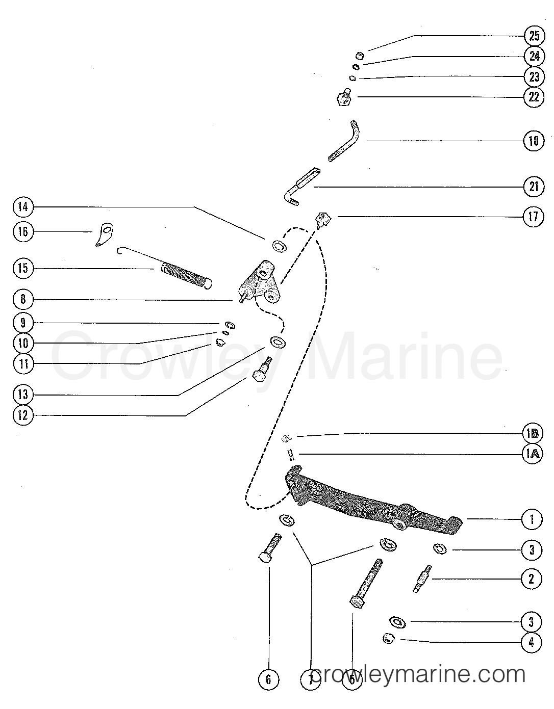 THROTTLE LINKAGE 1982 Stern Drive 140 01406002 Crowley Marine