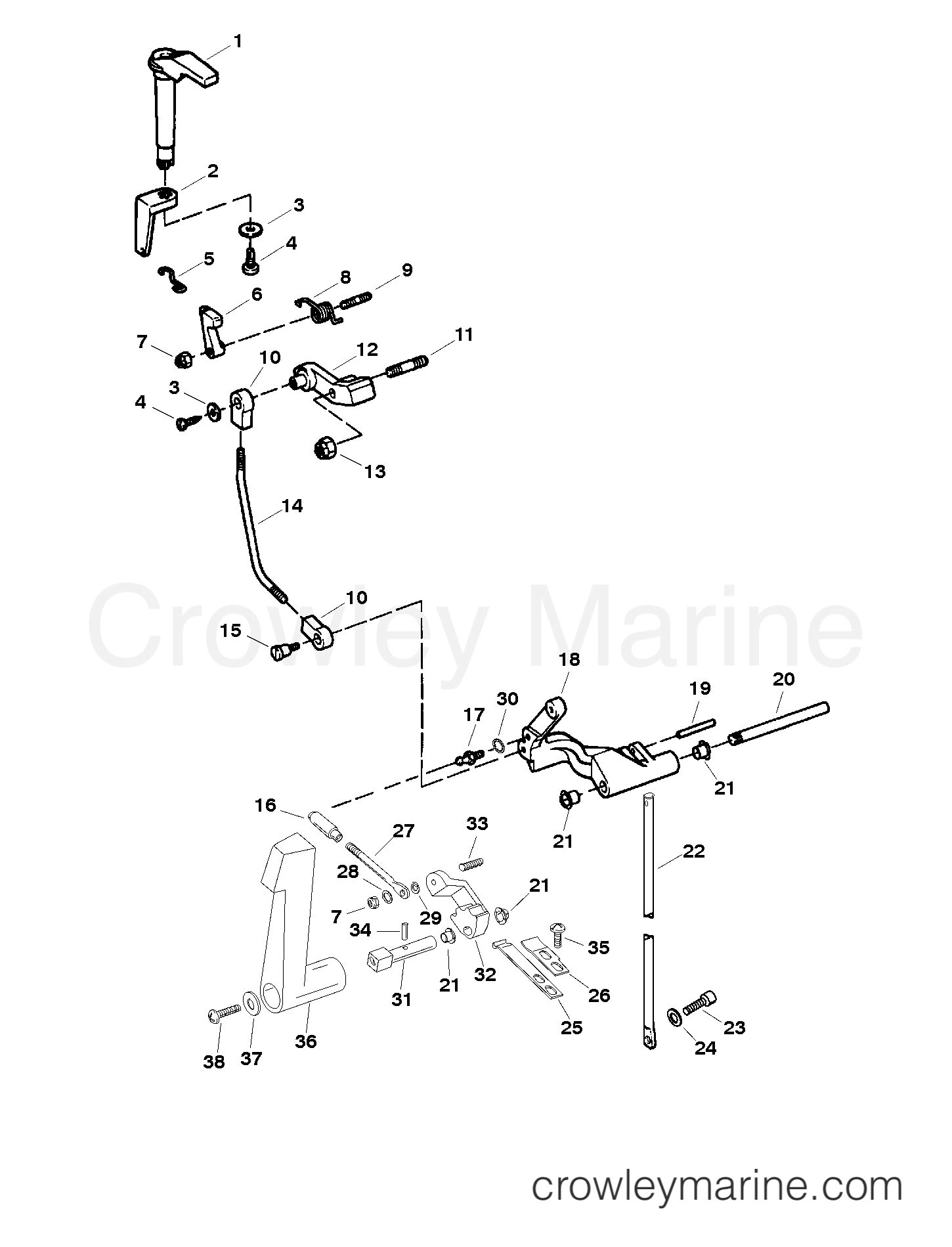 1998 Outboard 15 - H015201US [MH] - SHIFT LINKAGE