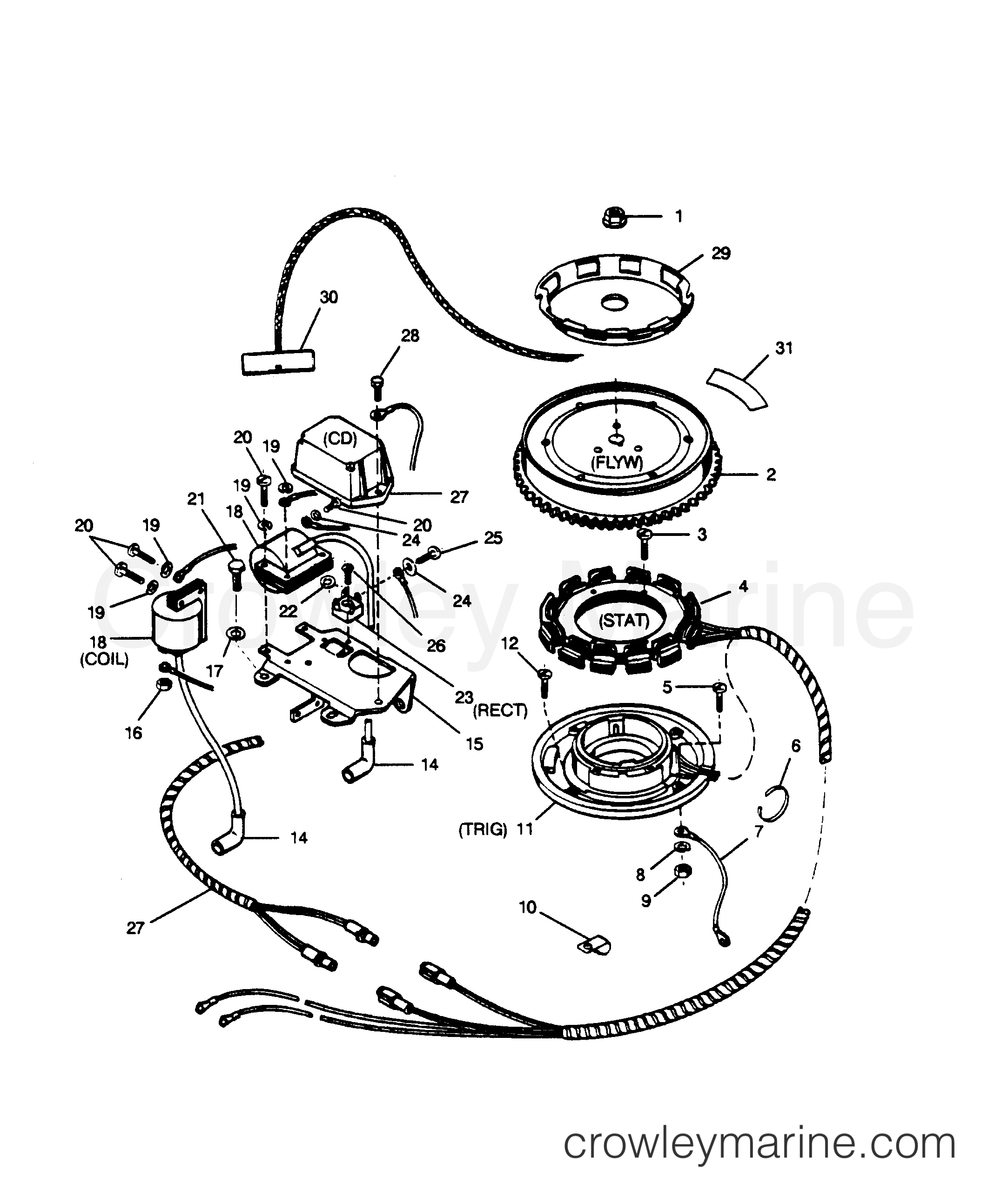 1990 Outboard 35 - 358F90B [Force] - IGNITION COMPONENTS