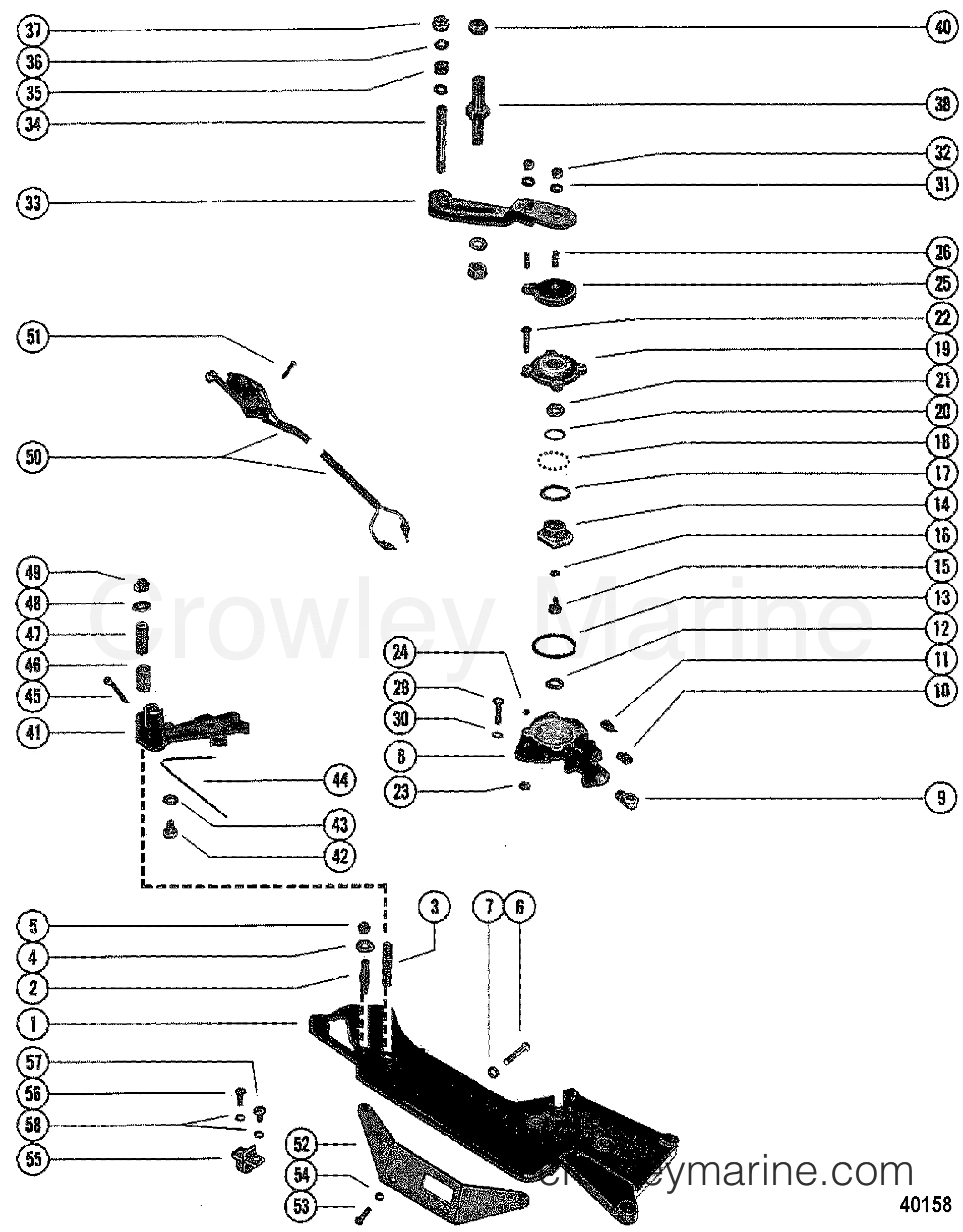 1982 Stern Drive 260 - 02606342 - SHIFT BRACKET AND REVERSE LOCK VALVE