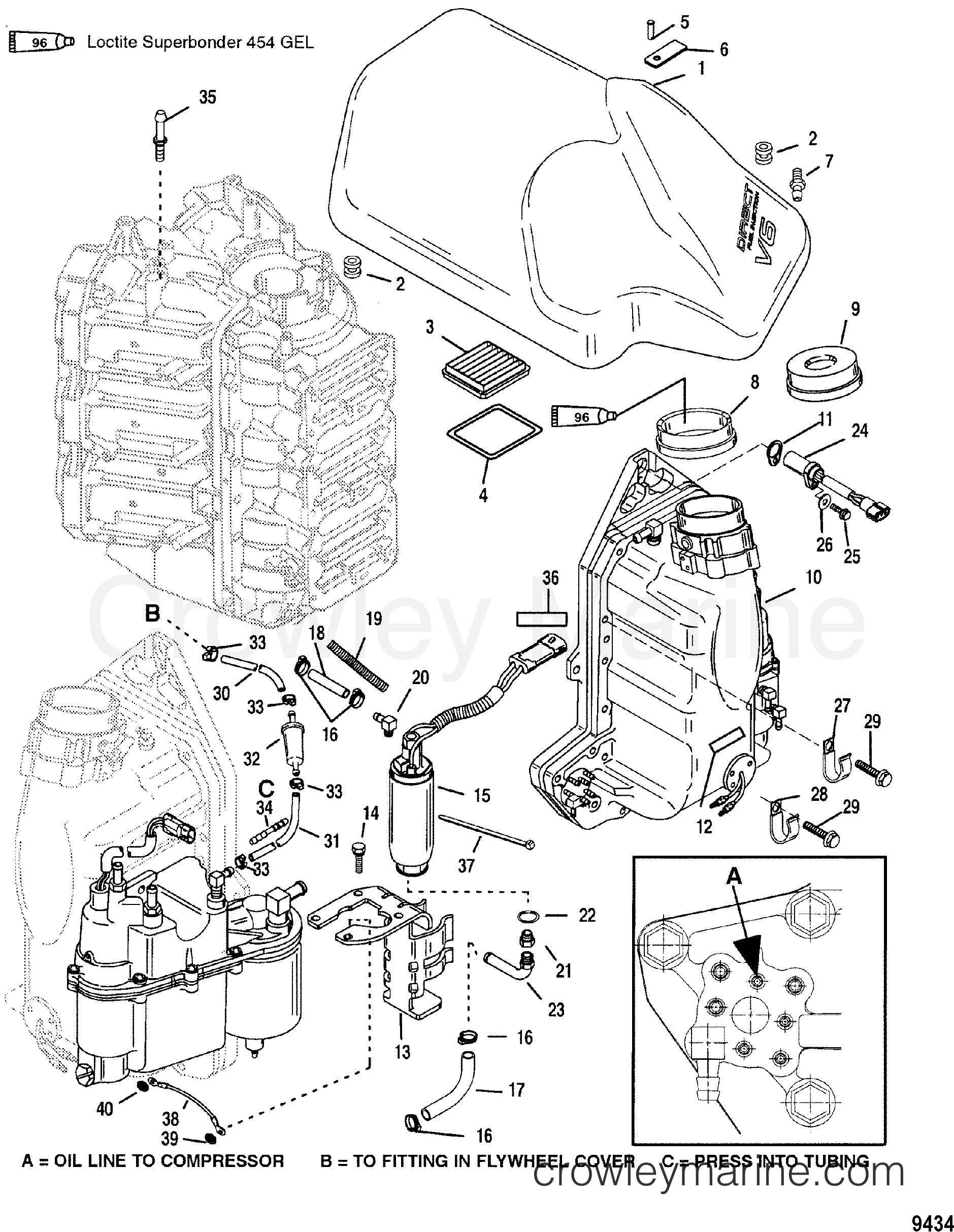 1998 Outboard 135DFI [L] - 7135473GD - AIR HANDLER