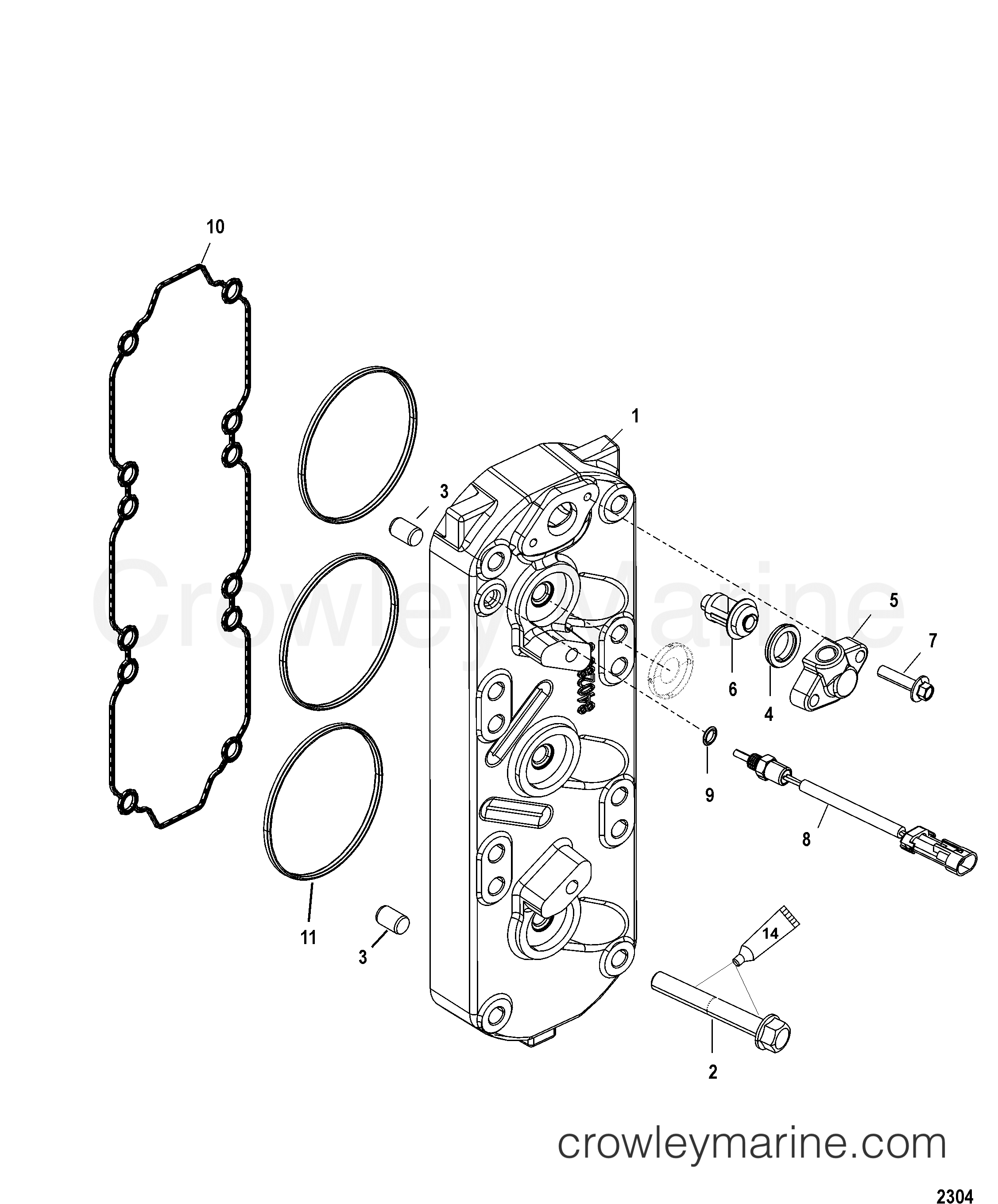 CYLINDER HEAD 2004 Race Outboard 200 XS [CS NO G/C] 1920402BH Crowley Marine