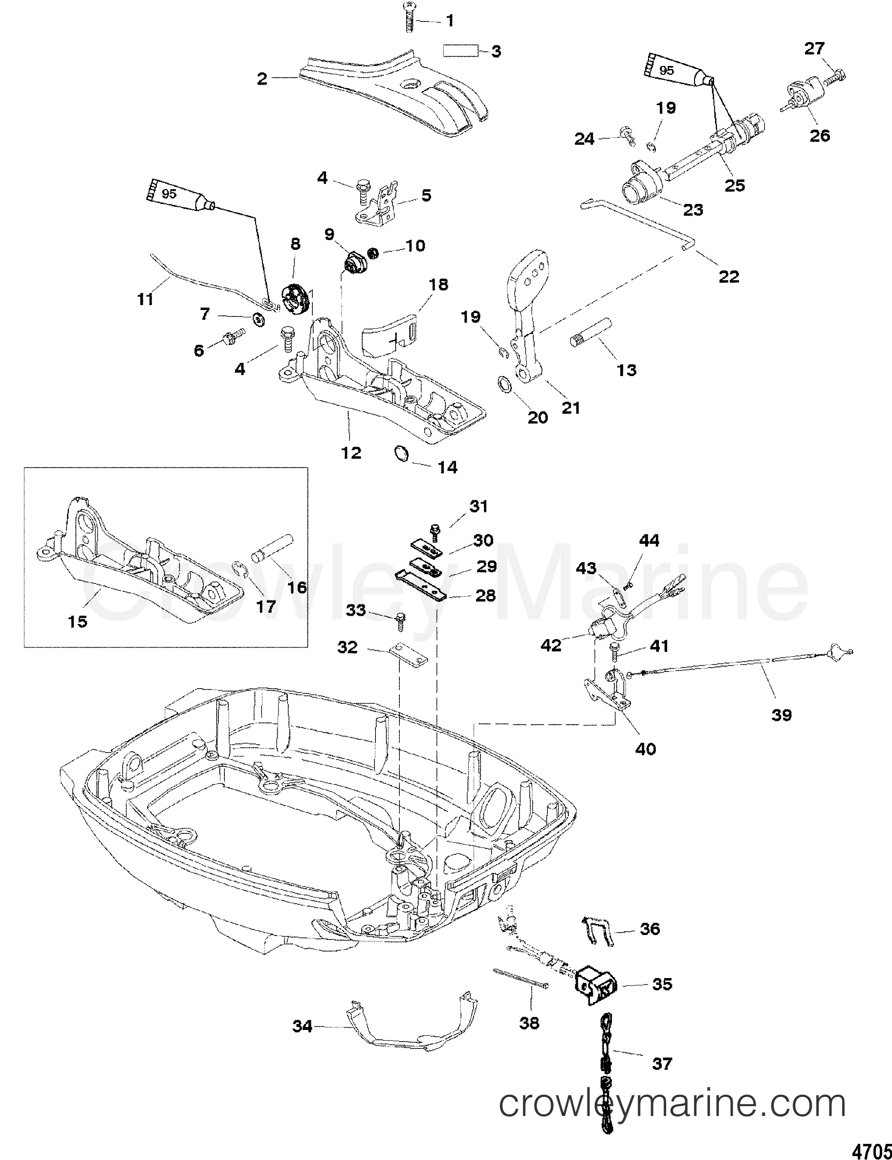 1999 Outboard 9.9 [ML 4] - 7F10213HD - THROTTLE/SHIFT LINKAGE(HANDLE MODELS)