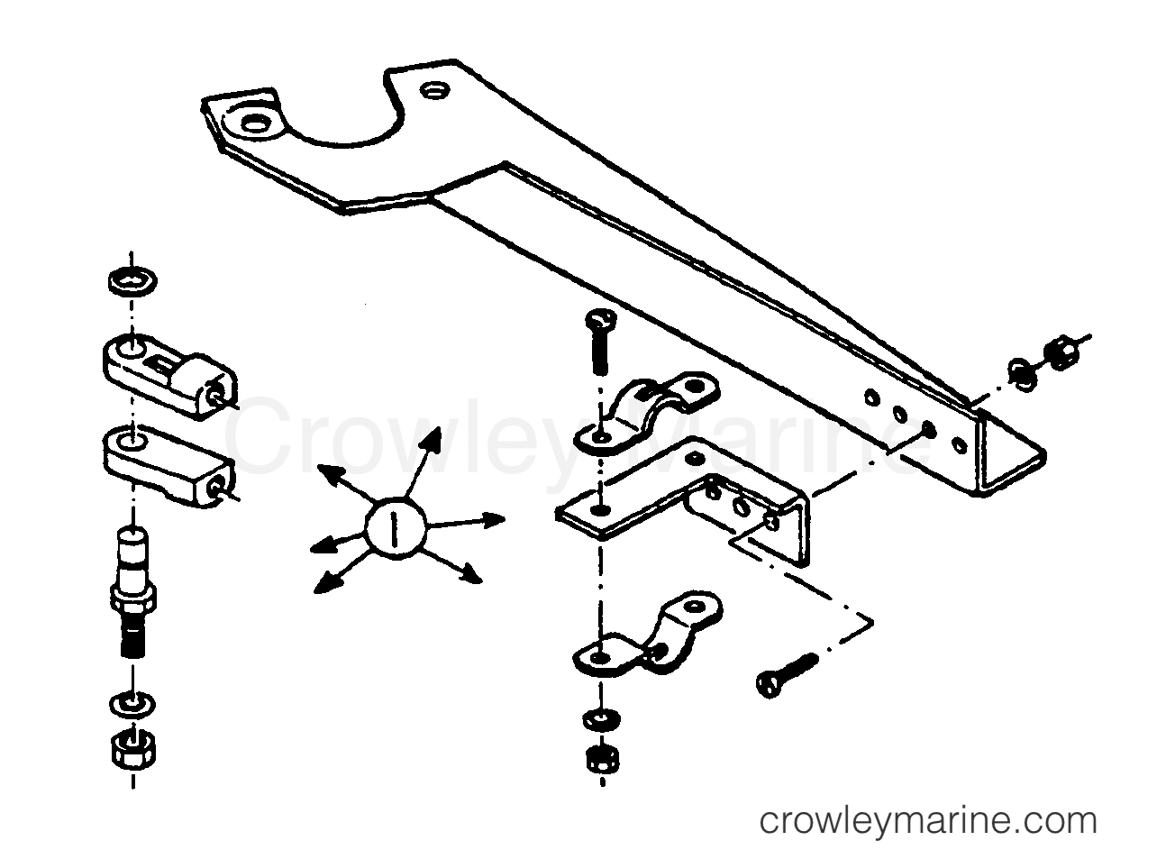 THROTTLE AND SHIFT LINKAGE FIGURE 19 All Years Inboard Engine HINO DIESEL EH700N, EH700TI