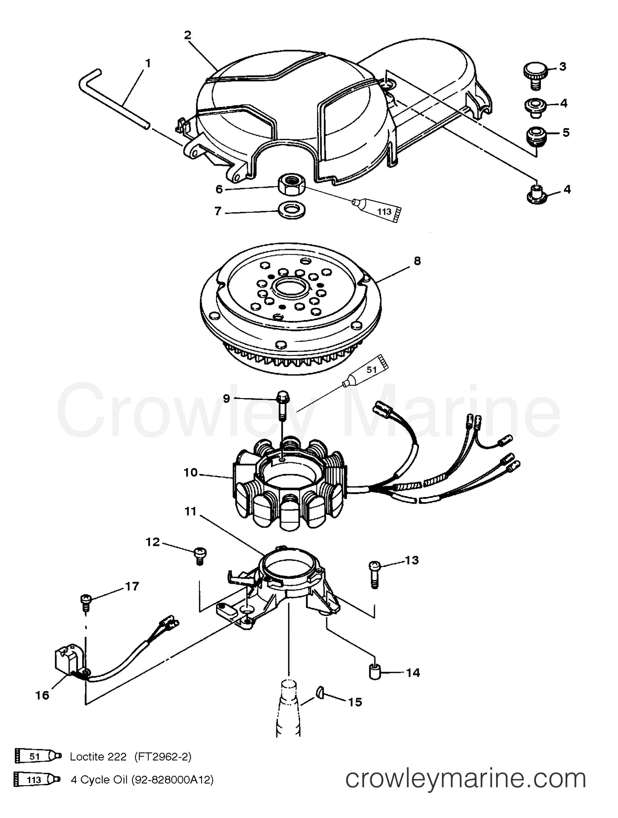 1996 Outboard 9.9 [ERC 4] - 7F10302EF - STATOR/ROTOR
