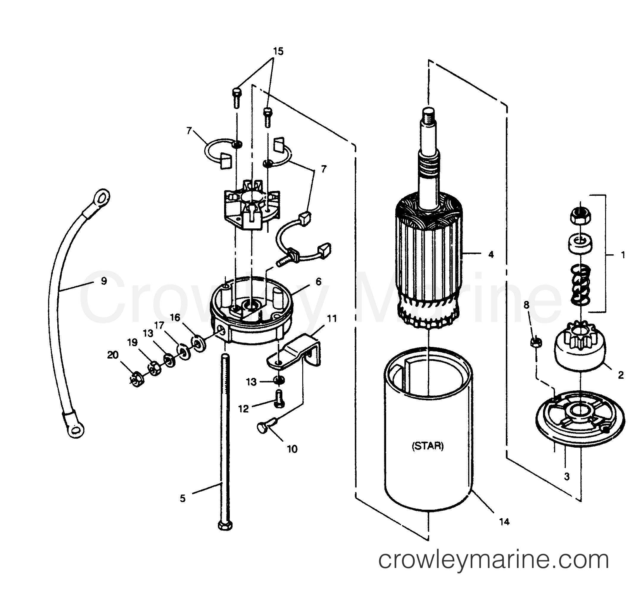 1990 Outboard 90LD - 90LD90C [L-DRIVE] [Force] - STARTER
