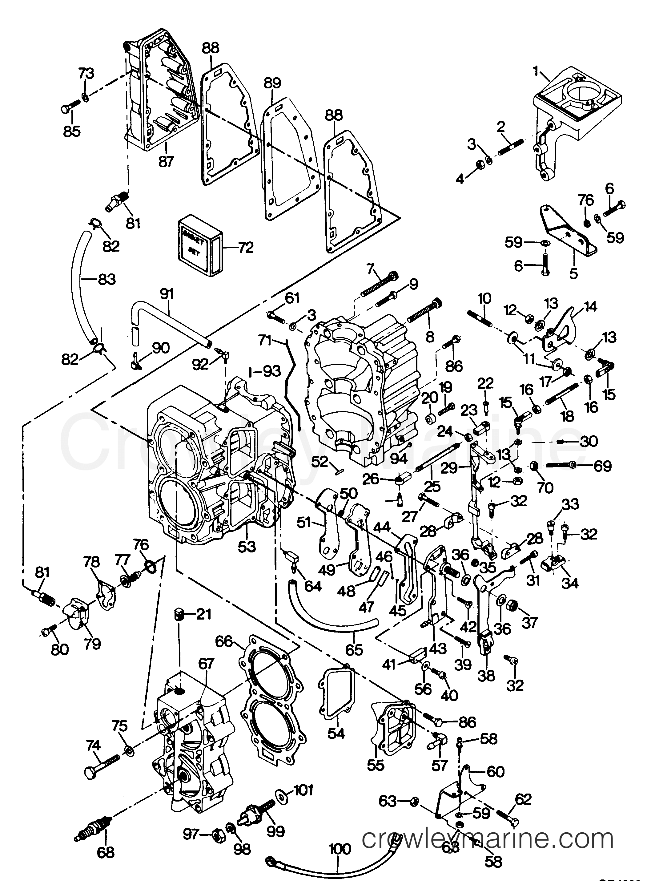 1987 Outboard 50 - 508M7A [Force] - POWER HEAD