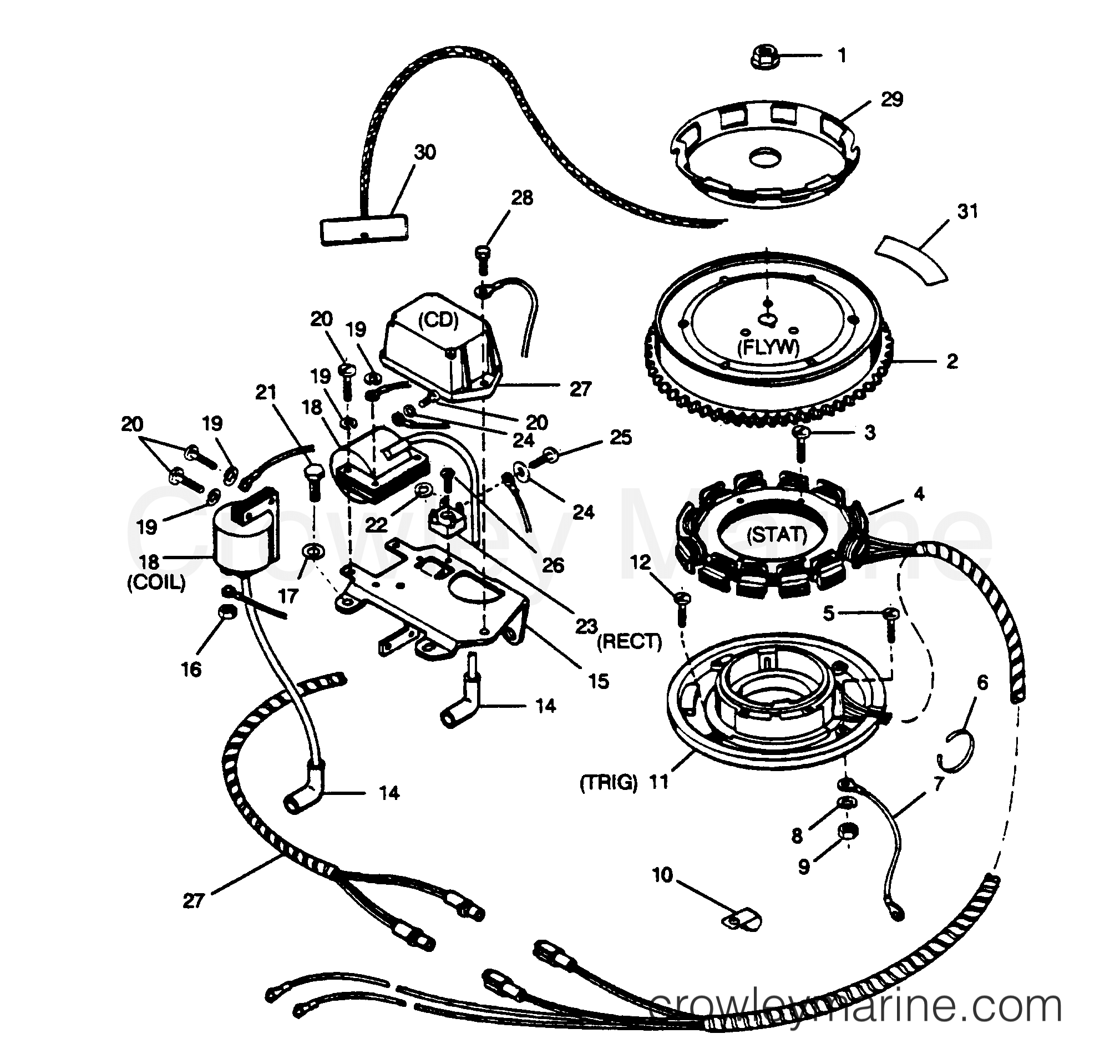 1990 Outboard 35 - 353F90C [Force] - IGNITION COMPONENTS