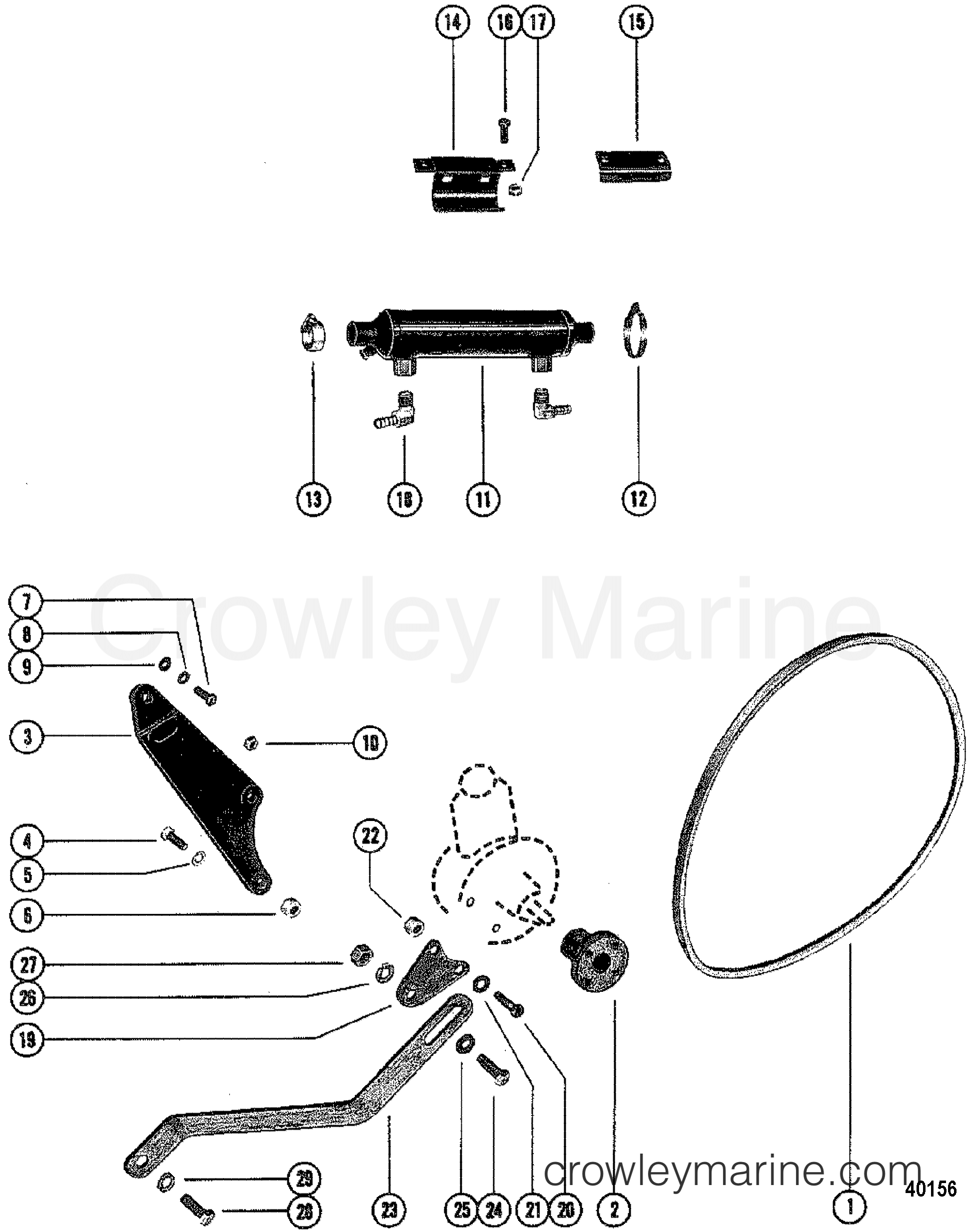 POWER STEERING COMPONENTS(USES HOSES) 1981 Mercruiser 260 260801