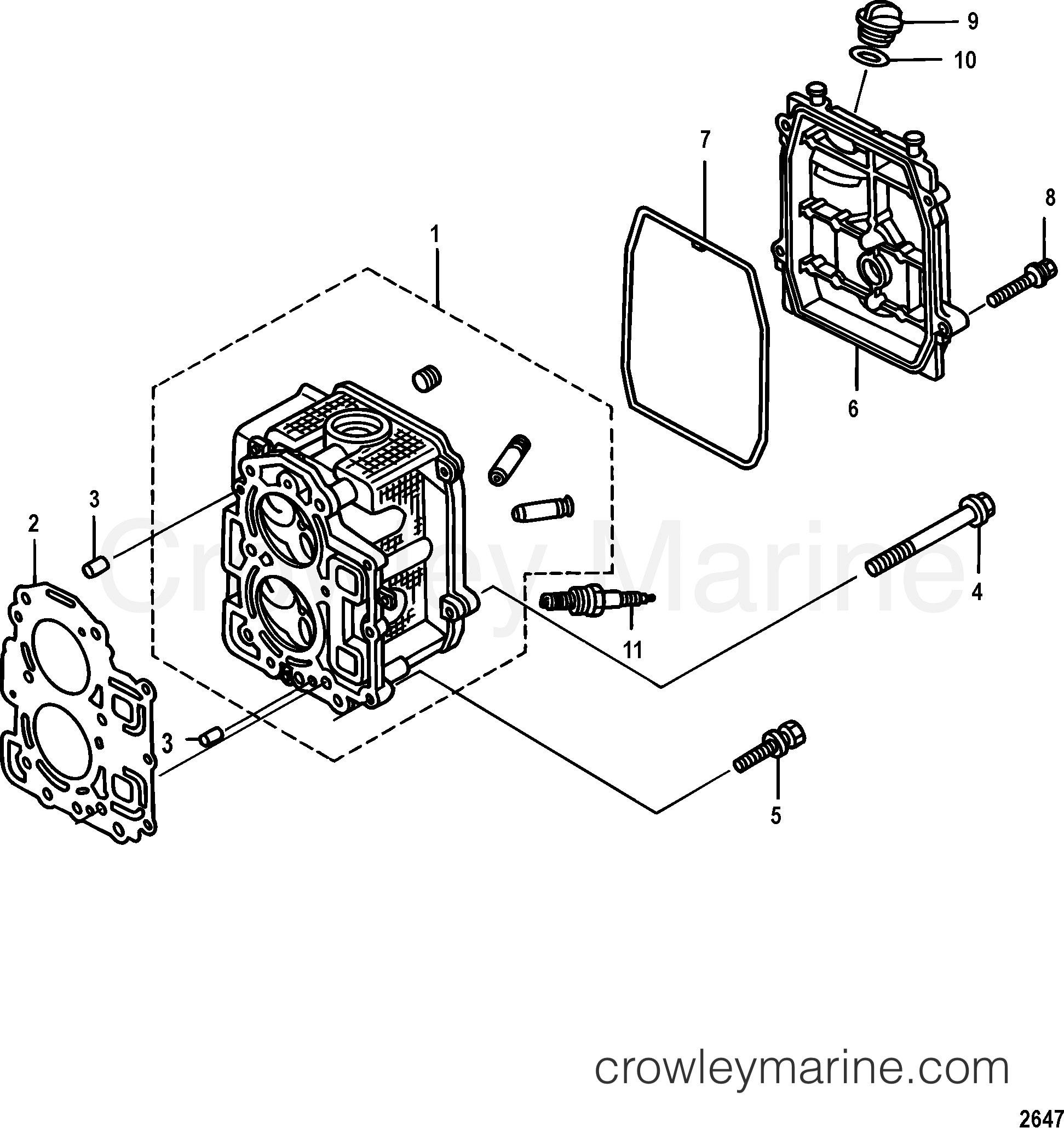 2006 Outboard 9.9 [ELH 4] - 7F10312ZA - CYLINDER HEAD