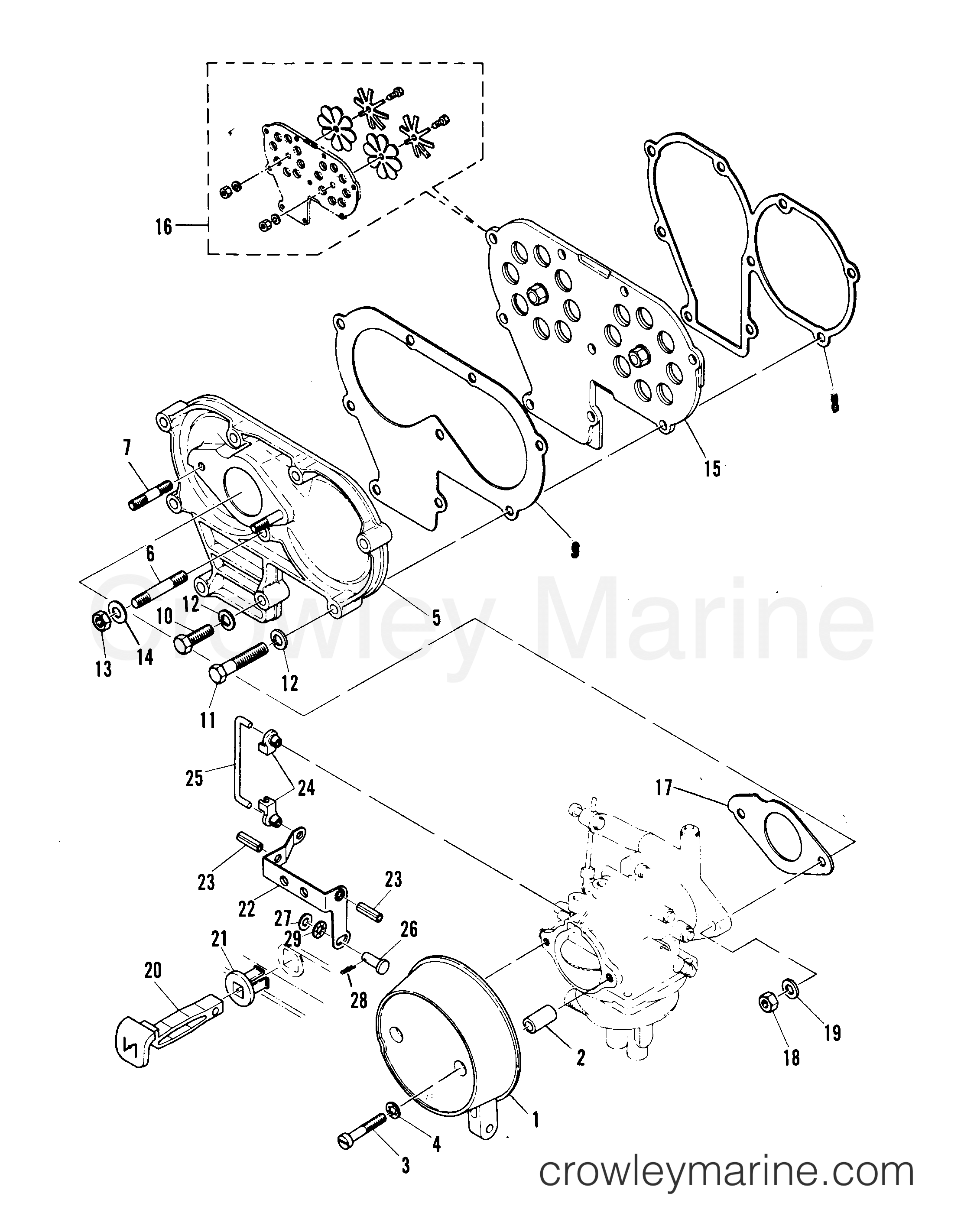 Serial Range Outboard 28 - 664-25801 AND UP [E] - INTAKE MANIFOLD