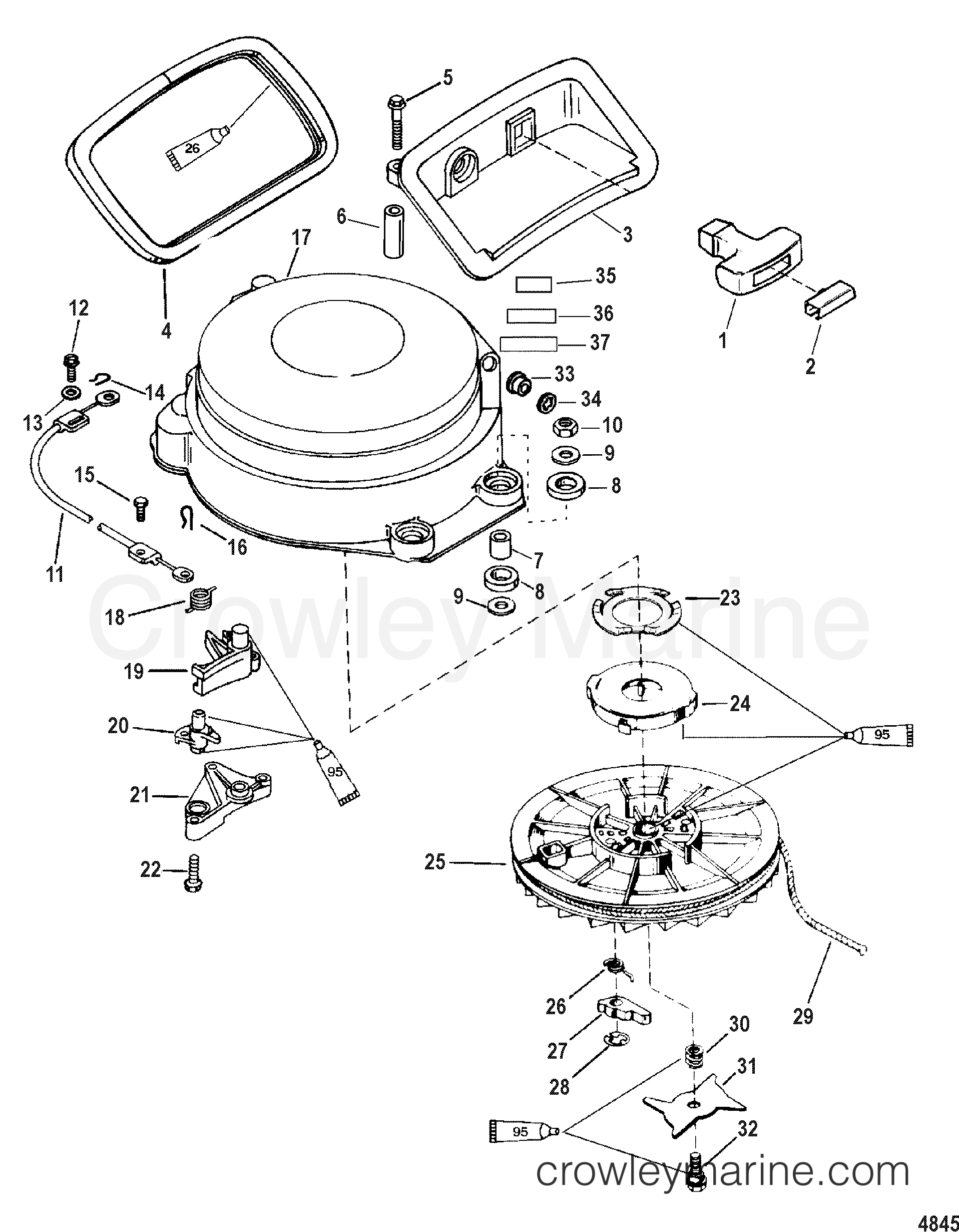 2003 Outboard 55 [MLL] - 70552L7MB - STARTER ASSEMBLY, MANUAL