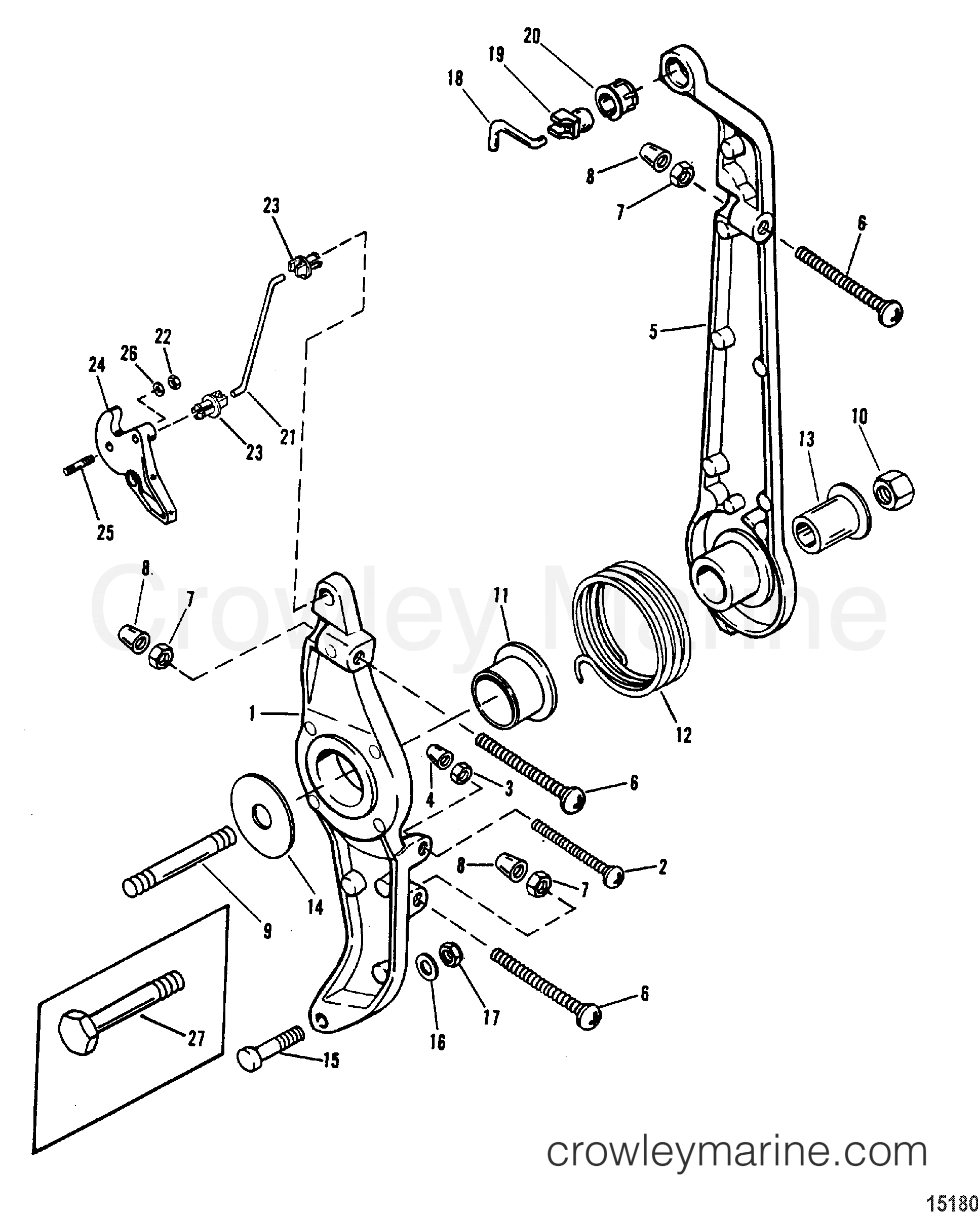 THROTTLE AND LINKAGE 1988 Outboard 100 [ELPTO] 7100412NC Crowley Marine